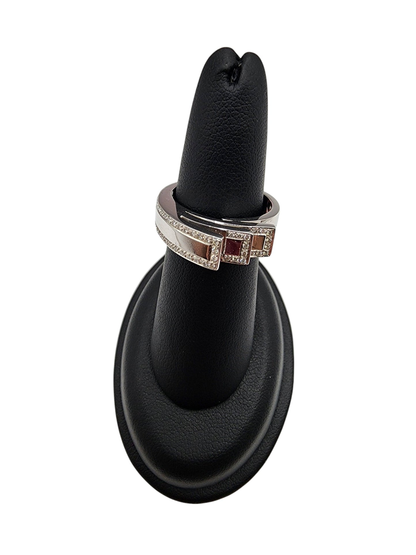 18KT White Gold W/ & .25 Diamond Multi-Layer Ring