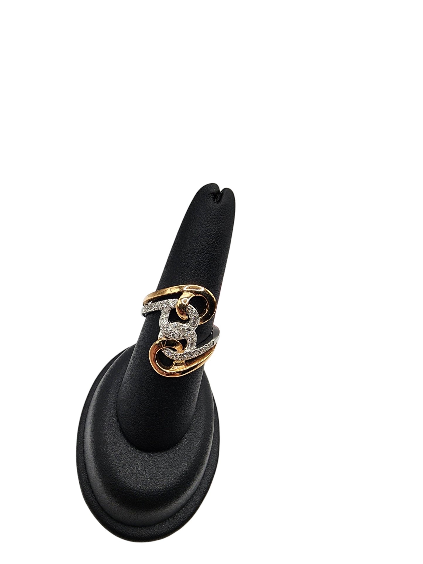 18KT Yellow & White 2-Tone Gold W/ .26cttw Gen White Diamond Ring