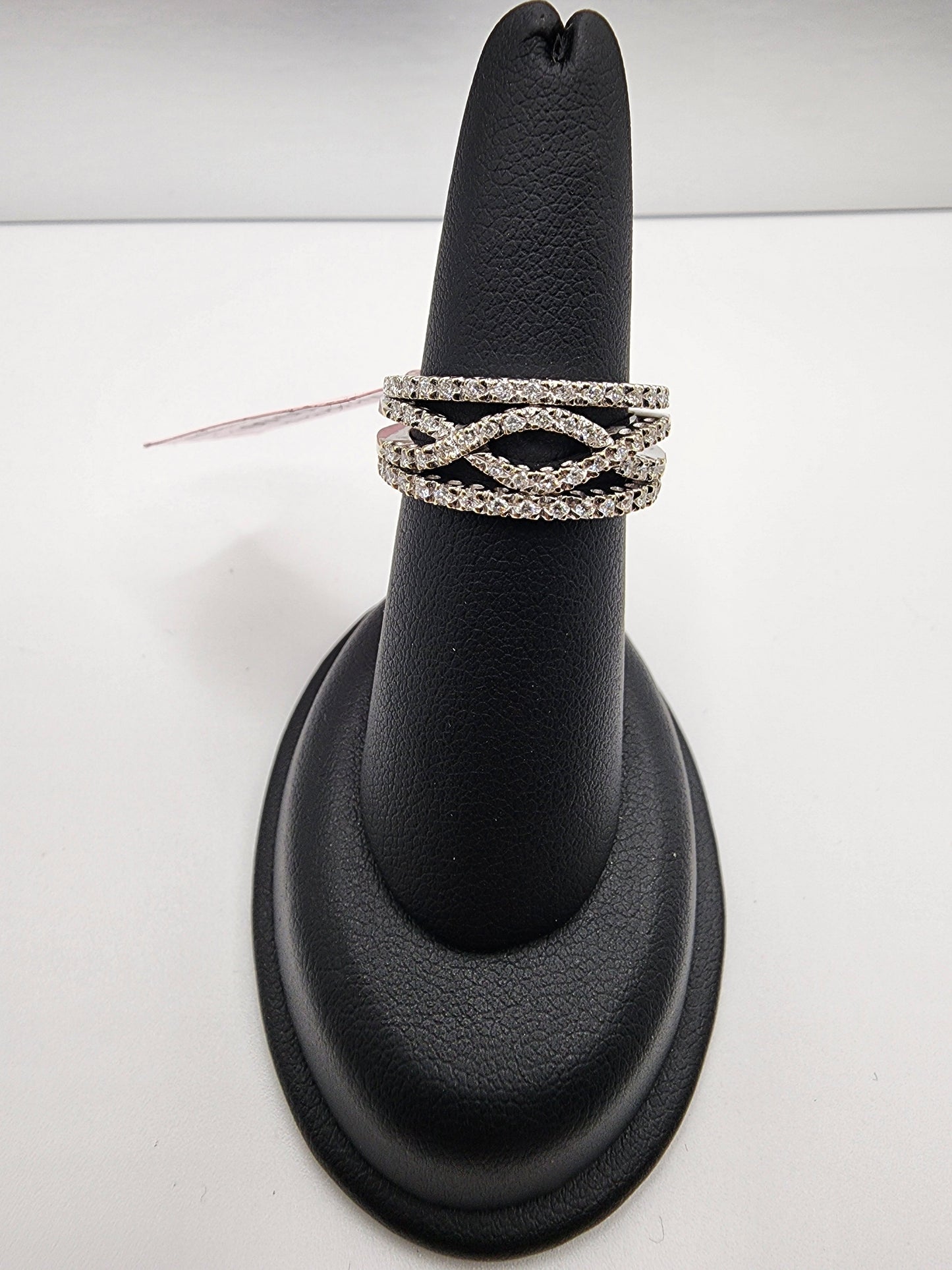 18KT White Gold W/ White .50 Diamond Multi-Row Ring