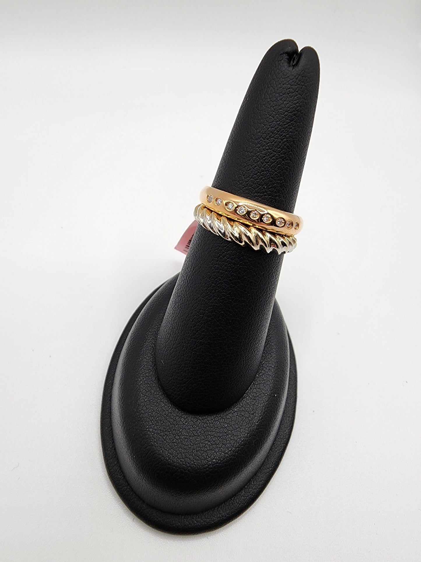 18KT Yellow & White Gold W/ .10 Diamond Twisted Ring.