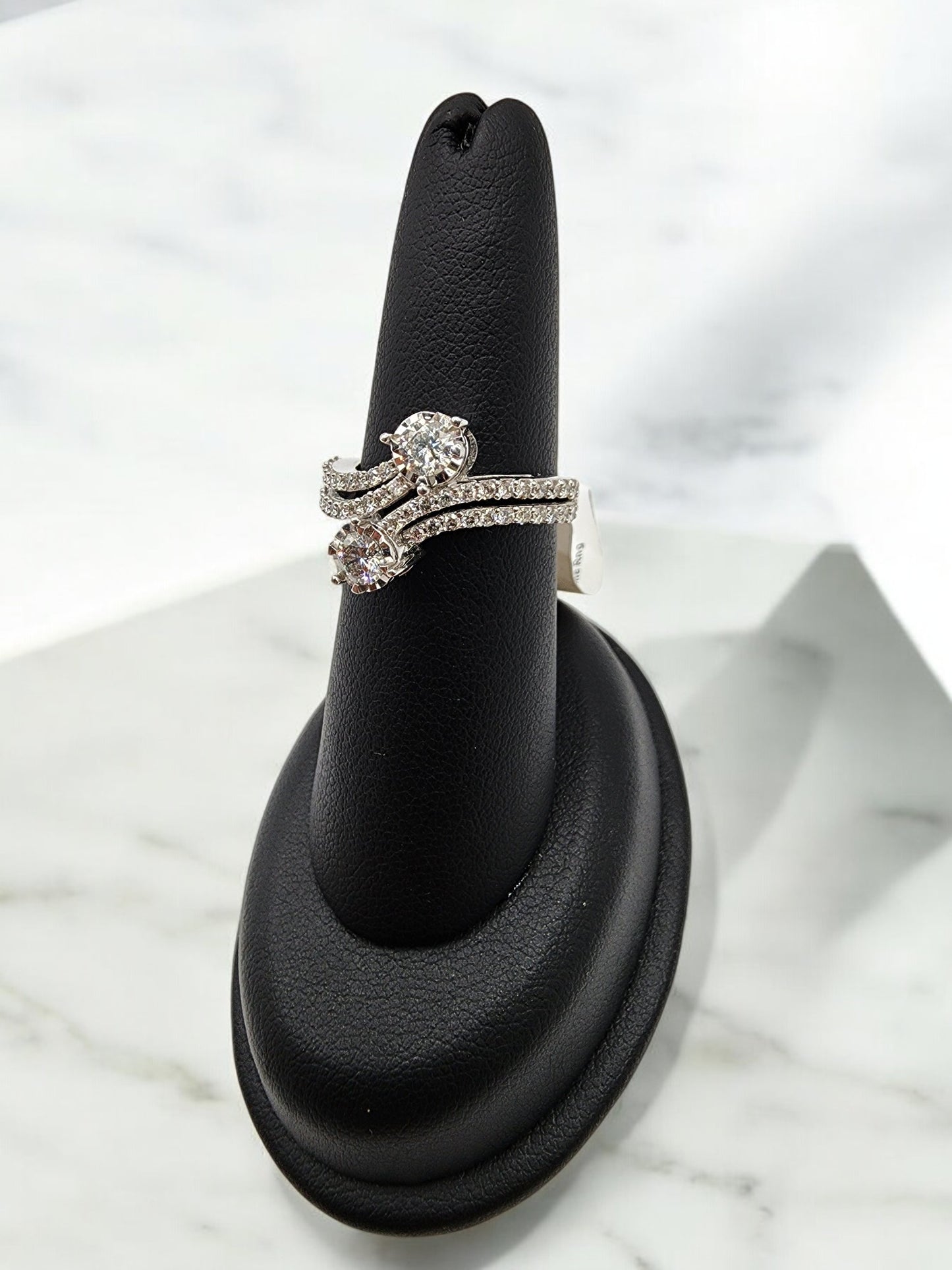 14KT White Gold 1cttw 2-stone Diamond Ring