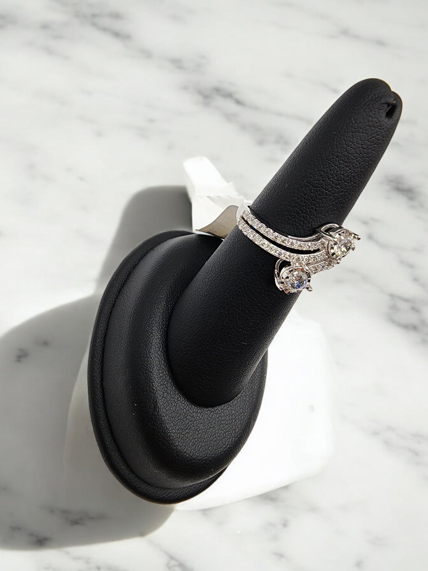 14KT White Gold 1cttw 2-stone Diamond Ring