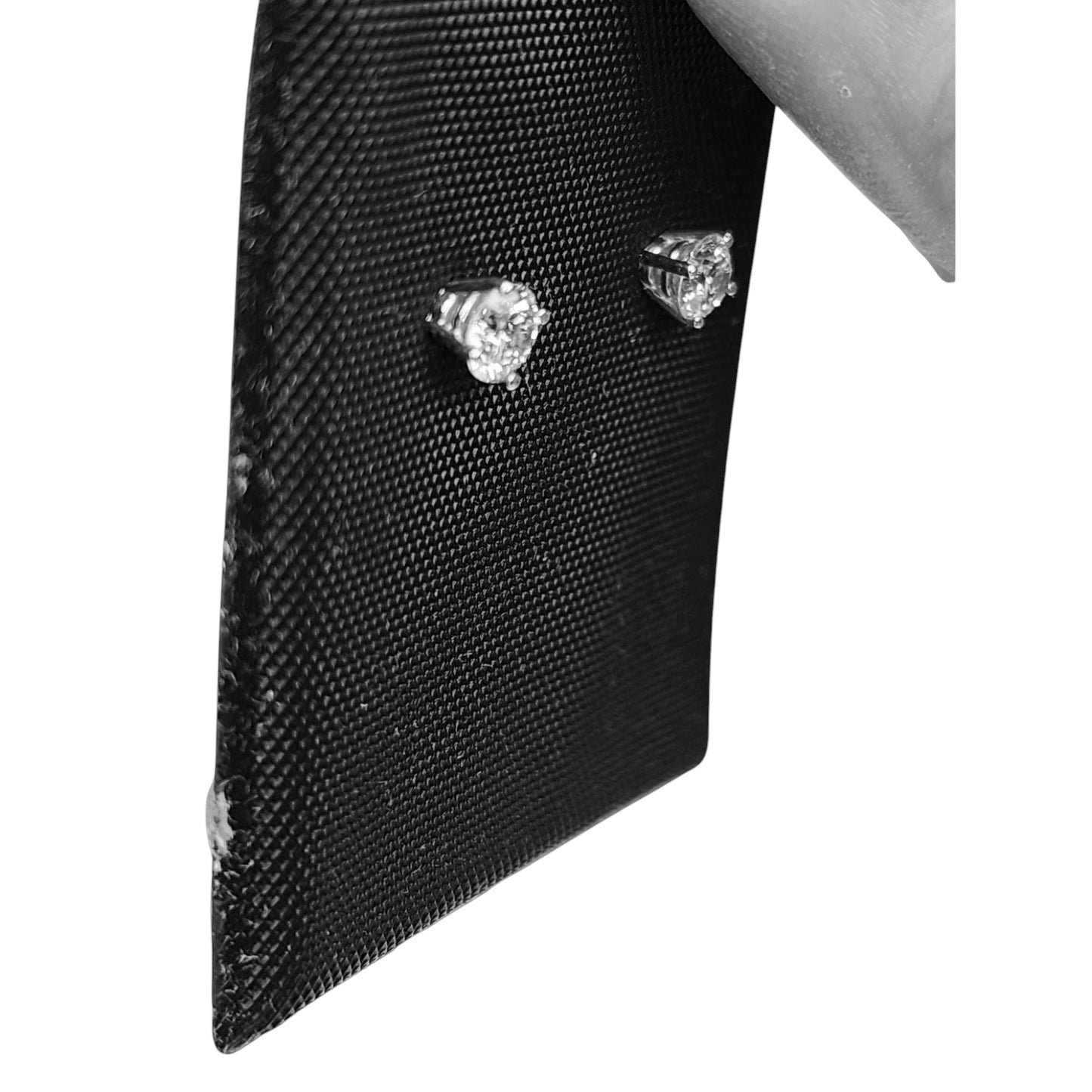 14KT White Gold W/ Diamond 4-Prong Cir Studs Earrings