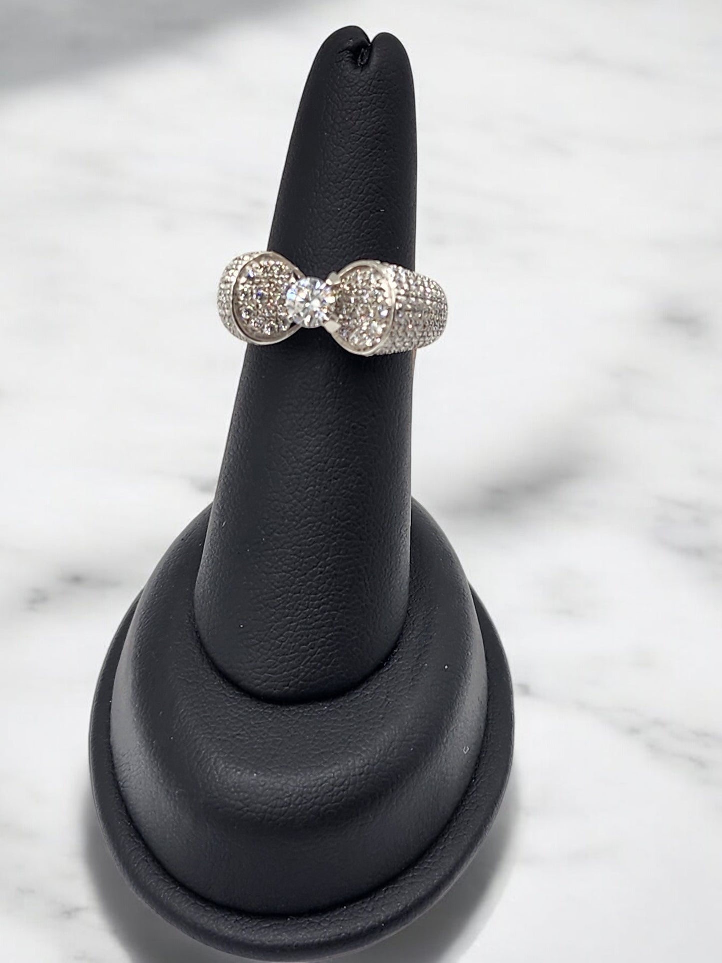 18KT White Gold 2.10cttw Round Center & Pave Wedding Diamond Ring