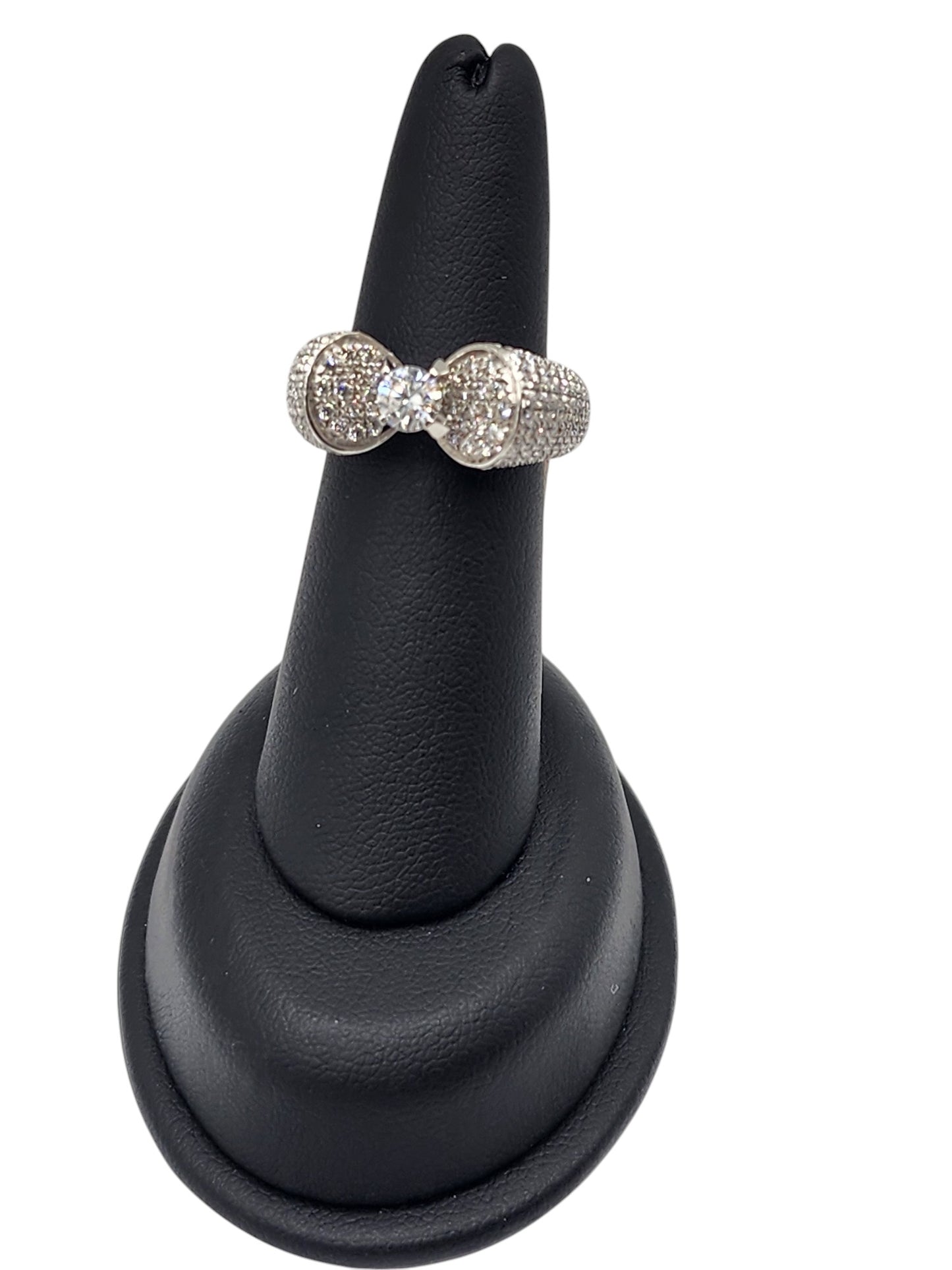 18KT White Gold 2.10cttw Round Center & Pave Wedding Diamond Ring