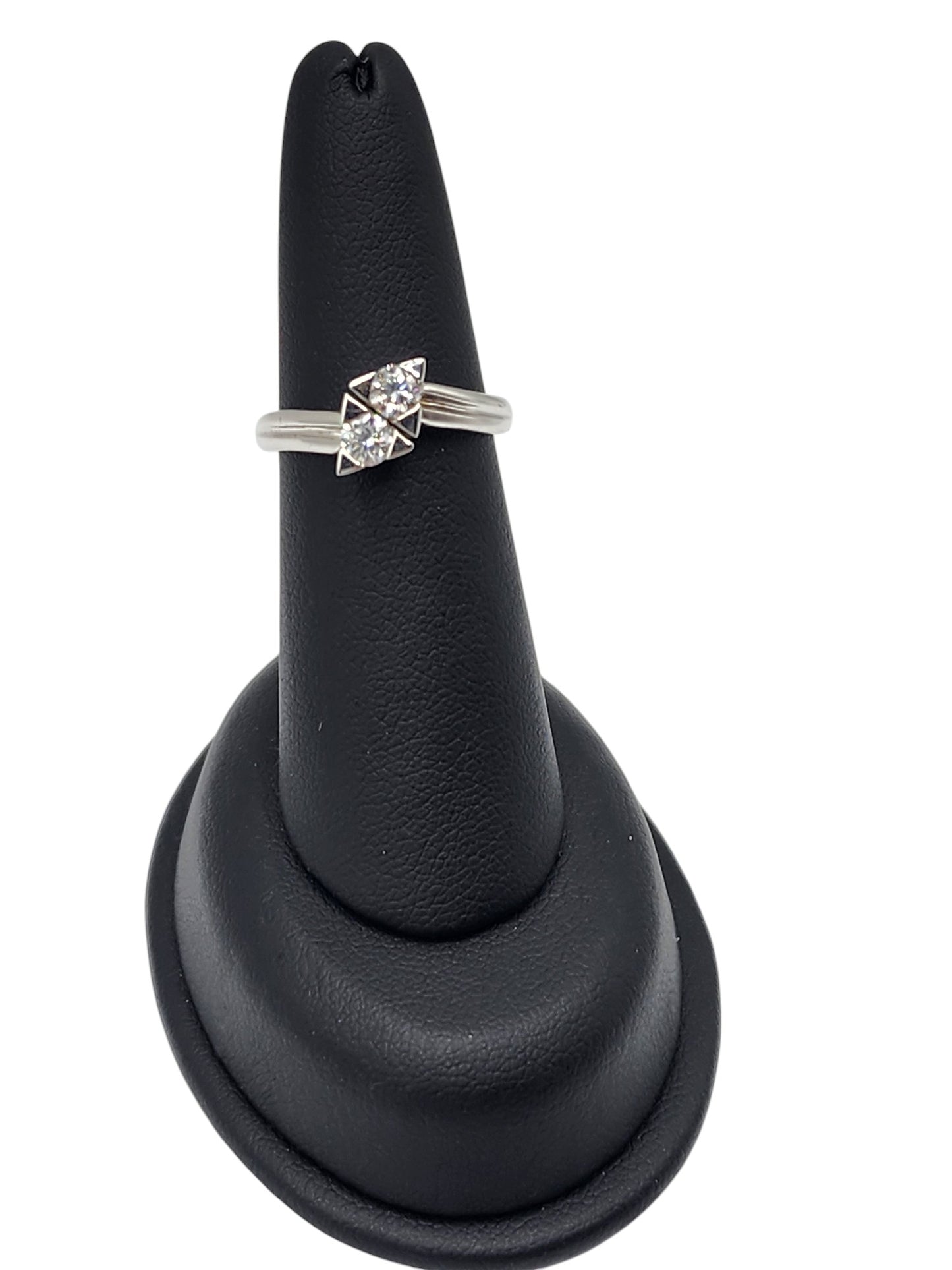 18KT White Gold 0.60cttw & White Triangle Solitaire Diamond Ring