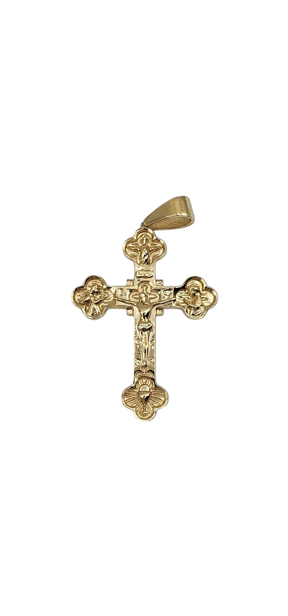 10KT Yellow Gold Fancy Cross Jesus Christ Size 75mm Pendant