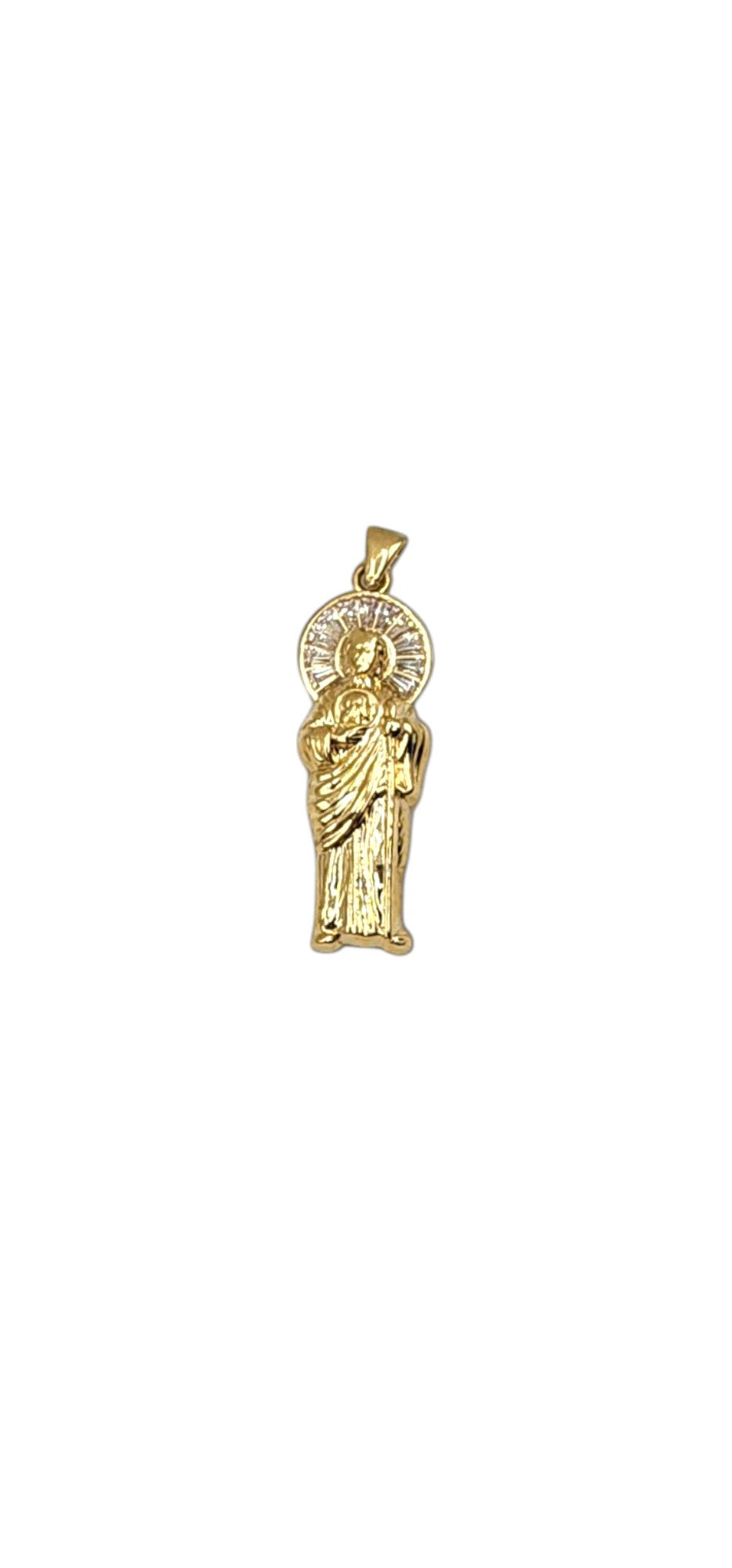10KT Yellow Gold 3.3g Saint Jude W/ CZ Pendant 40mm