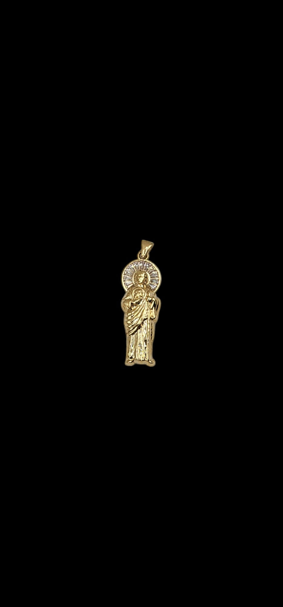10KT Yellow Gold 3.3g Saint Jude W/ CZ Pendant 40mm