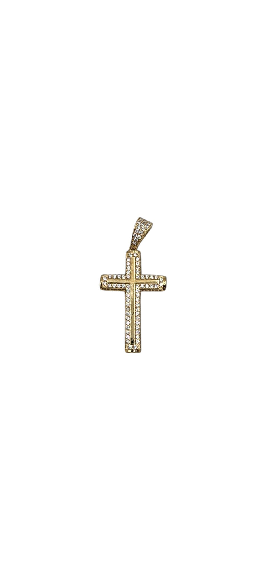 10KT Yellow Gold Fancy Cross 4.1g W/ Cz 45mm Pendant