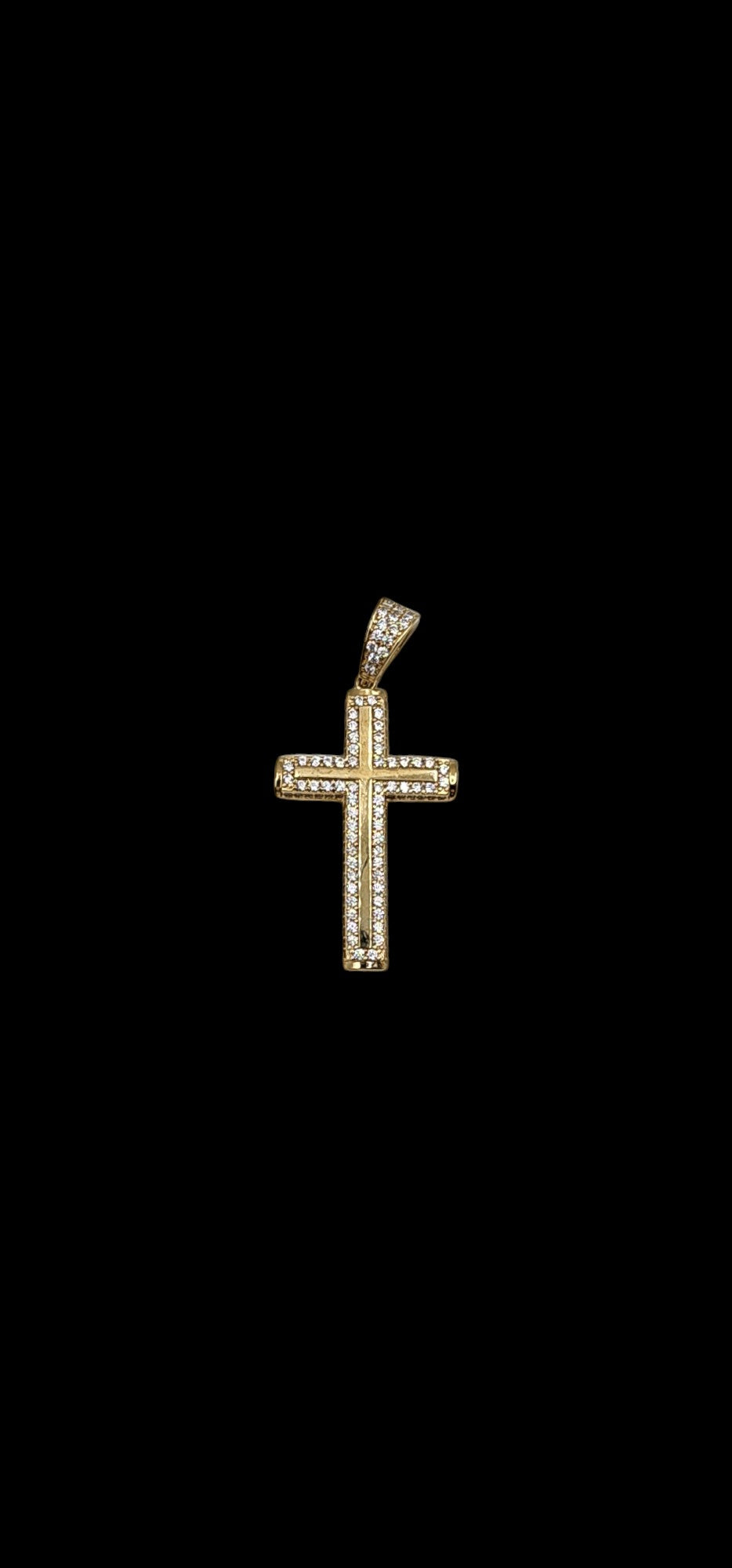 10KT Yellow Gold Fancy Cross 4.1g W/ Cz 45mm Pendant