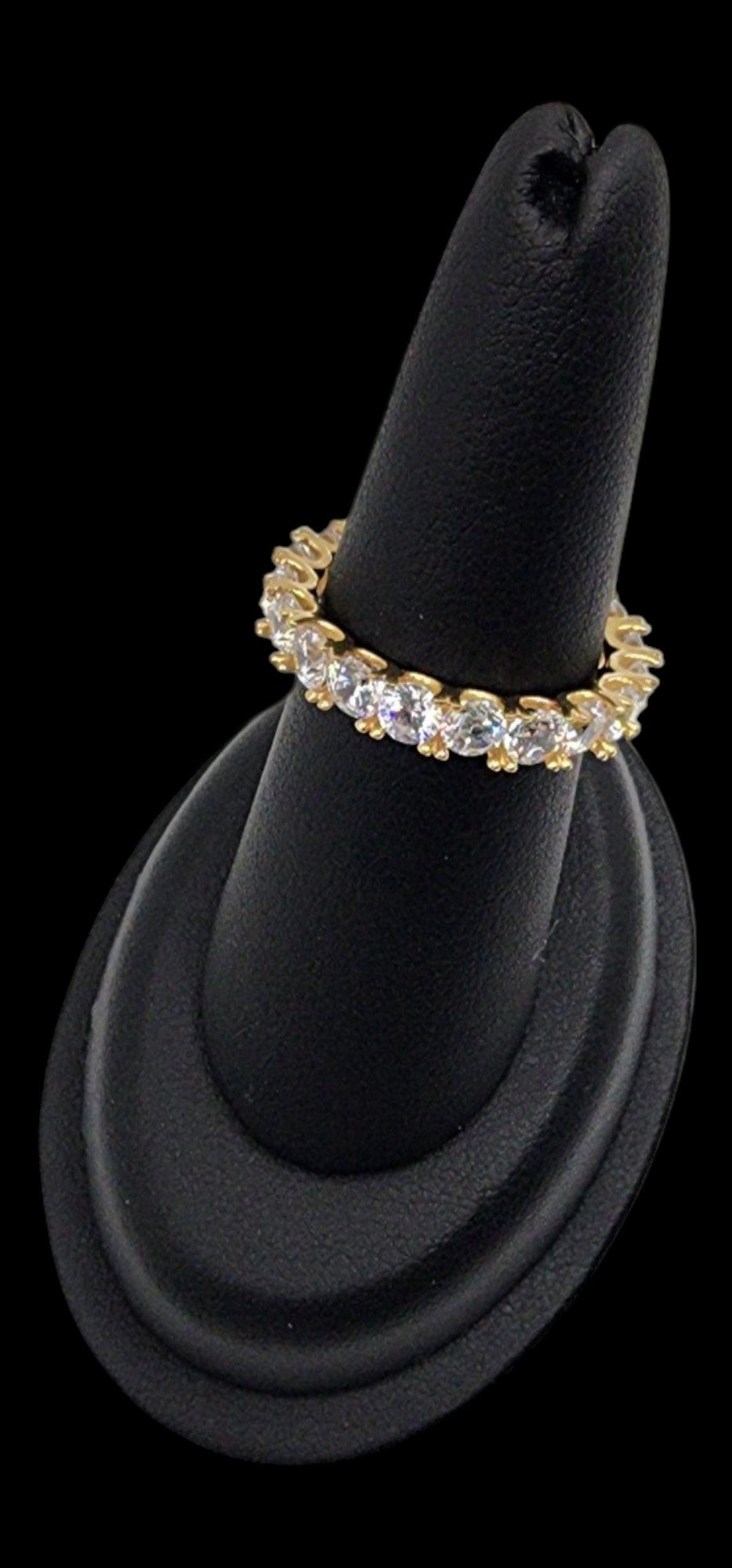 14KT Yellow Gold Fancy Design Eternity W/ White Cz Woman Ring