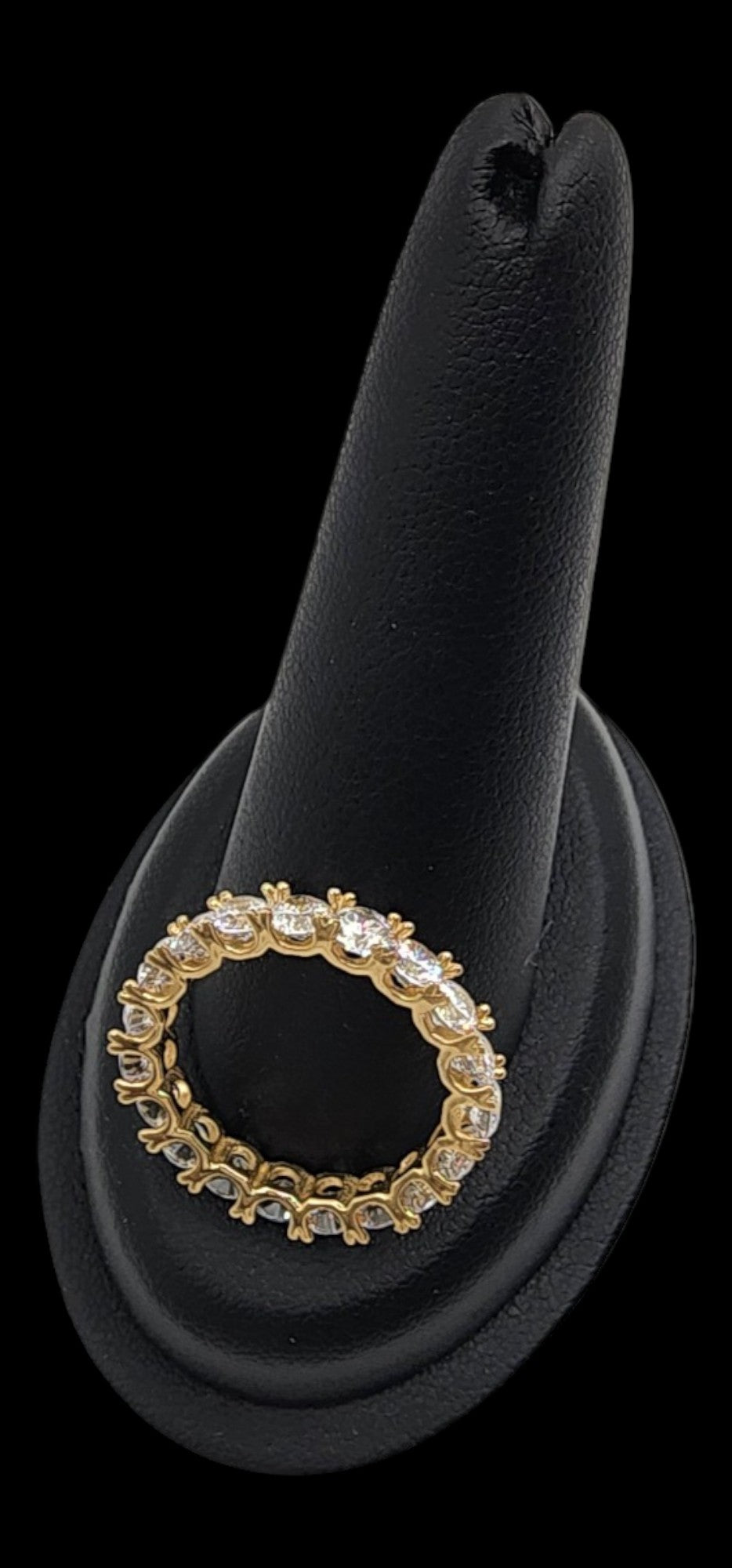 14KT Yellow Gold Fancy Design Eternity W/ White Cz Woman Ring
