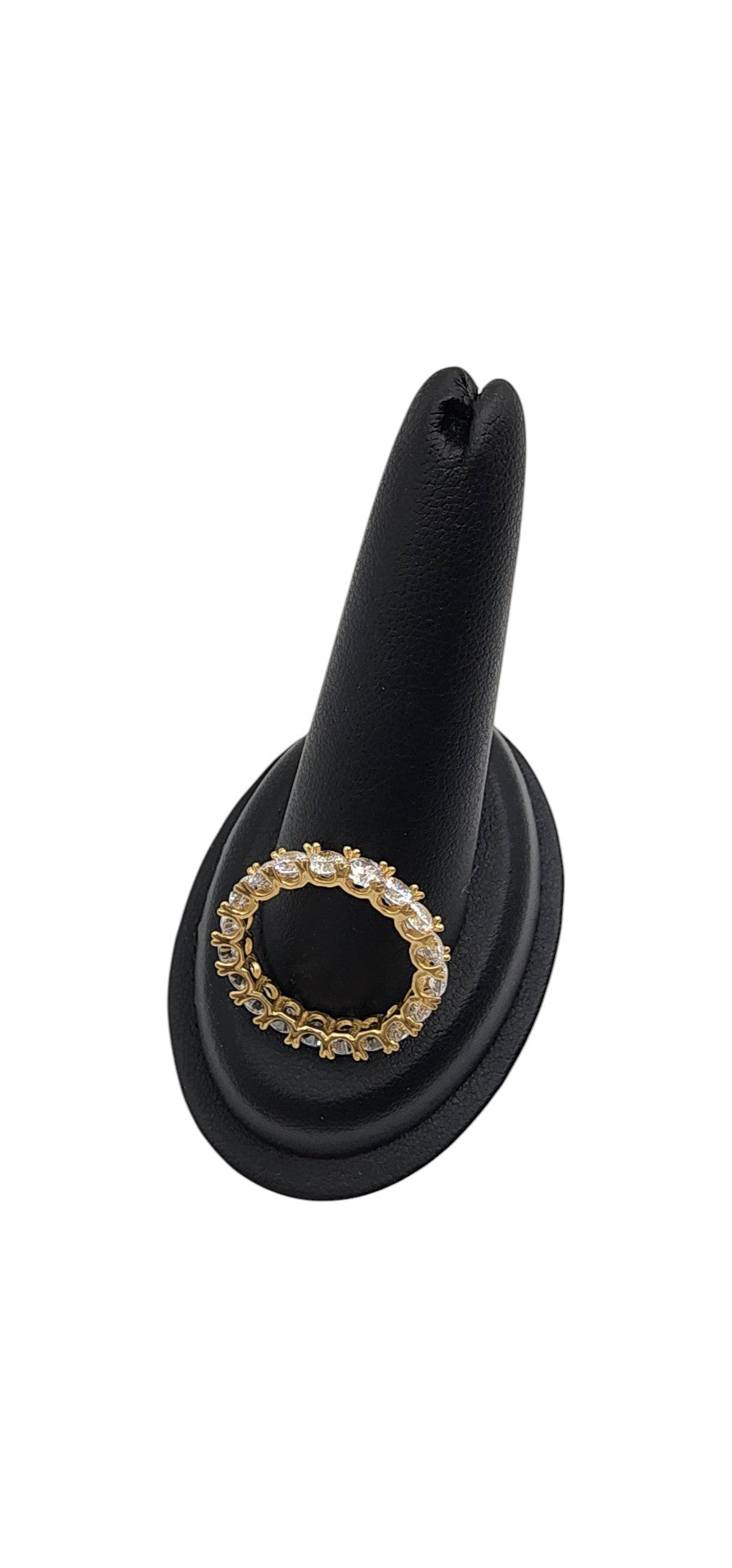 14KT Yellow Gold Fancy Design Eternity W/ White Cz Woman Ring