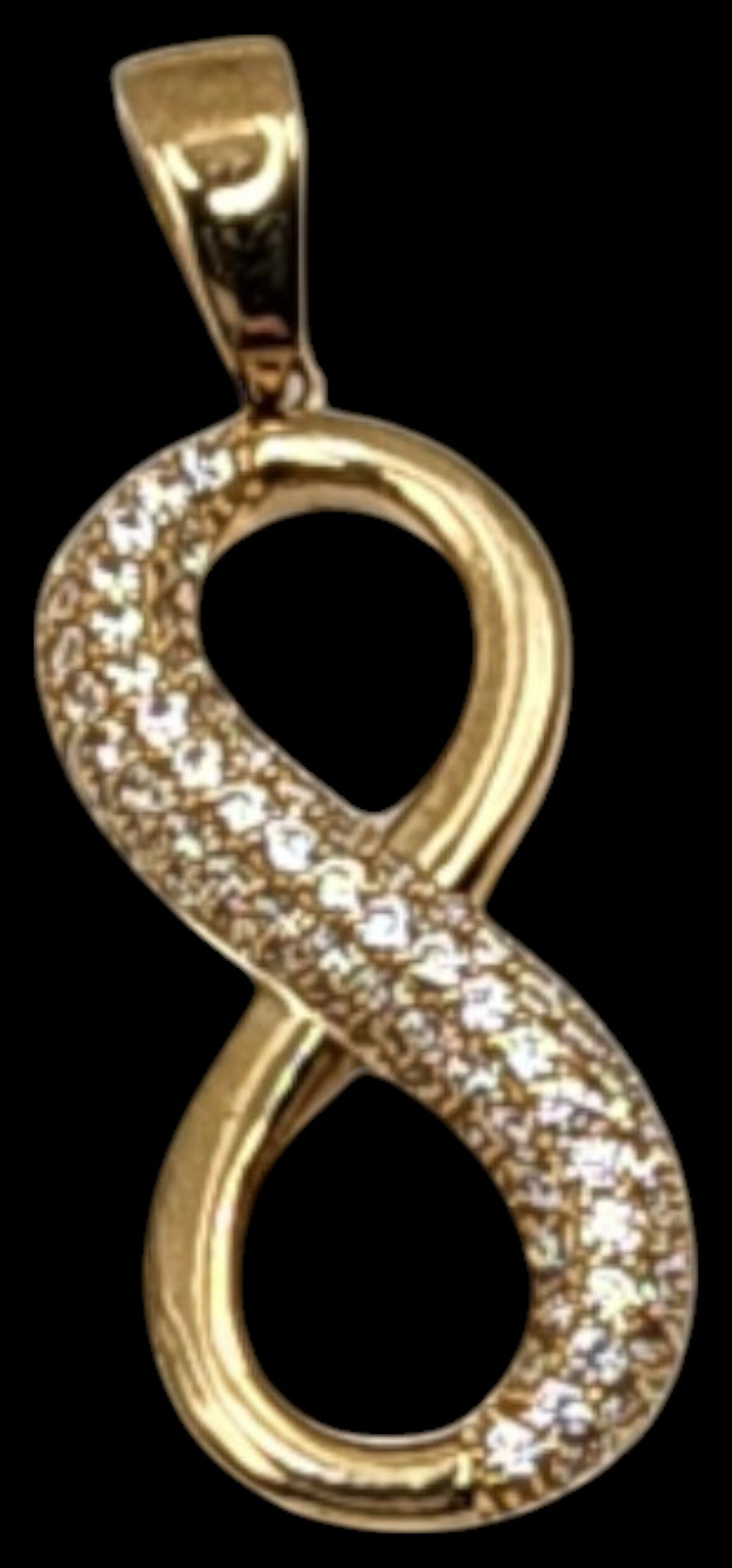 14KT Yellow Gold 35mm W/white Cz 2.6g Infinite Pendant