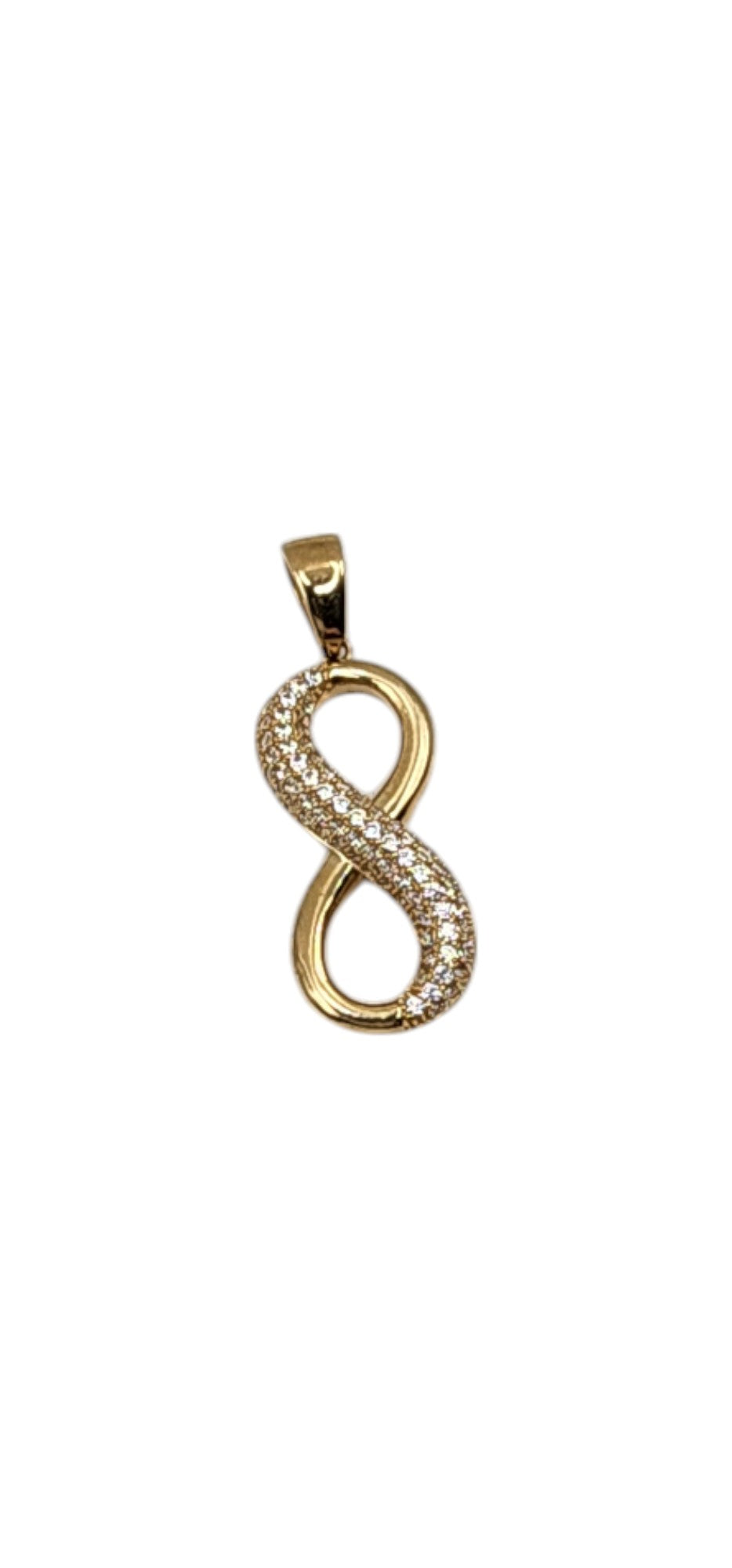 14KT Yellow Gold 35mm W/white Cz 2.6g Infinite Pendant