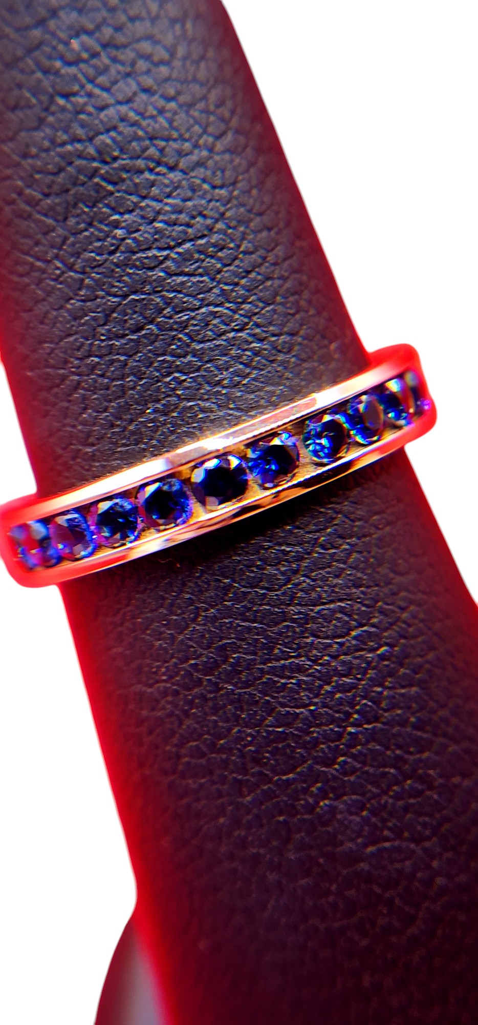 14KT Yellow Gold, .60cttw Sapphire Channel Band