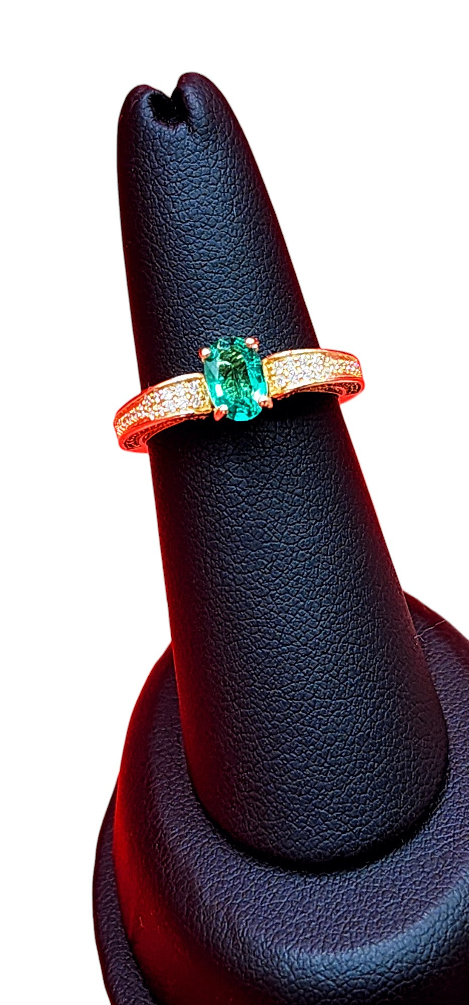14KT Yellow Gold/ Gen Recrys Emerald & .75cttw Diamond Ring