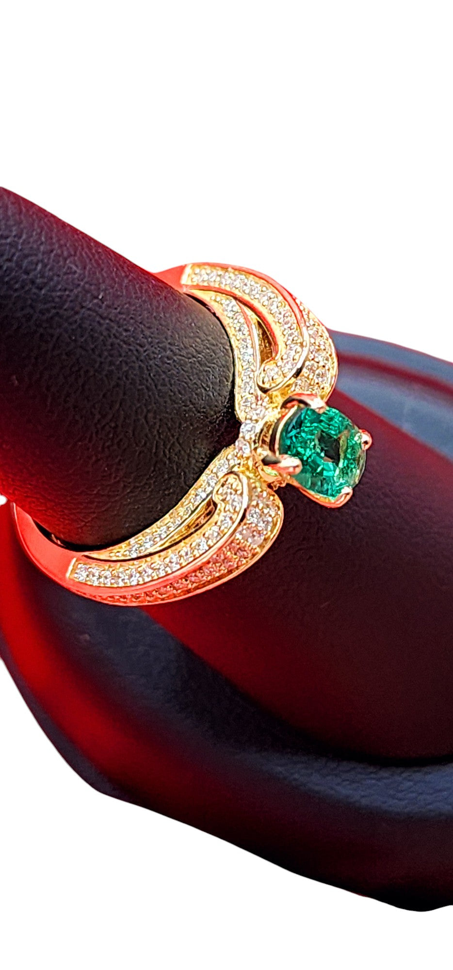 14KT Yellow Gold/ Gen Recrys Emerald & .75cttw Diamond Ring