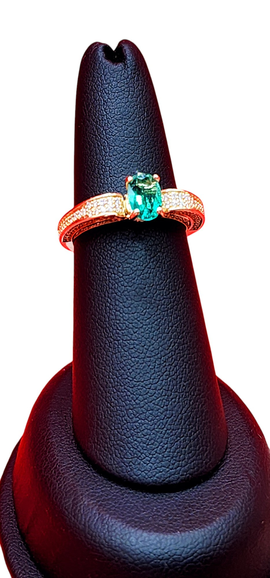 14KT Yellow Gold/ Gen Recrys Emerald & .75cttw Diamond Ring