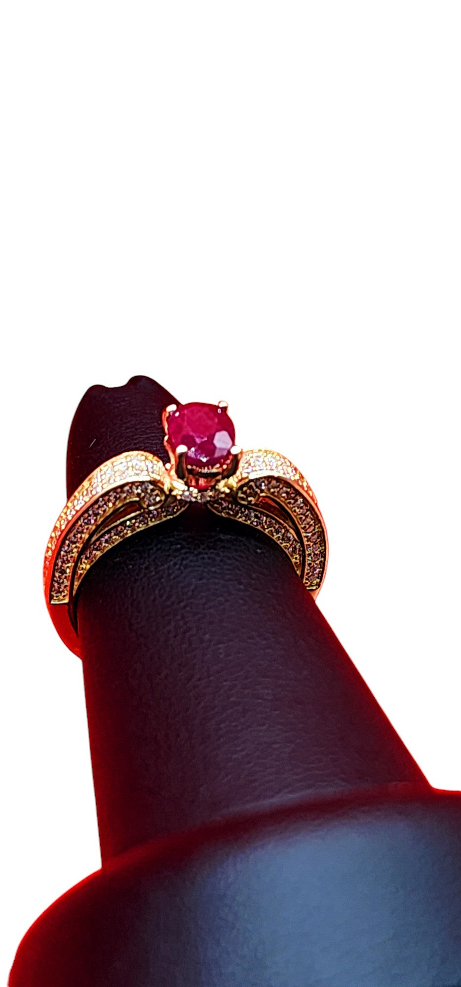 14KT Yellow Gold/ Gen Ruby & .75cttw Diamond Ring