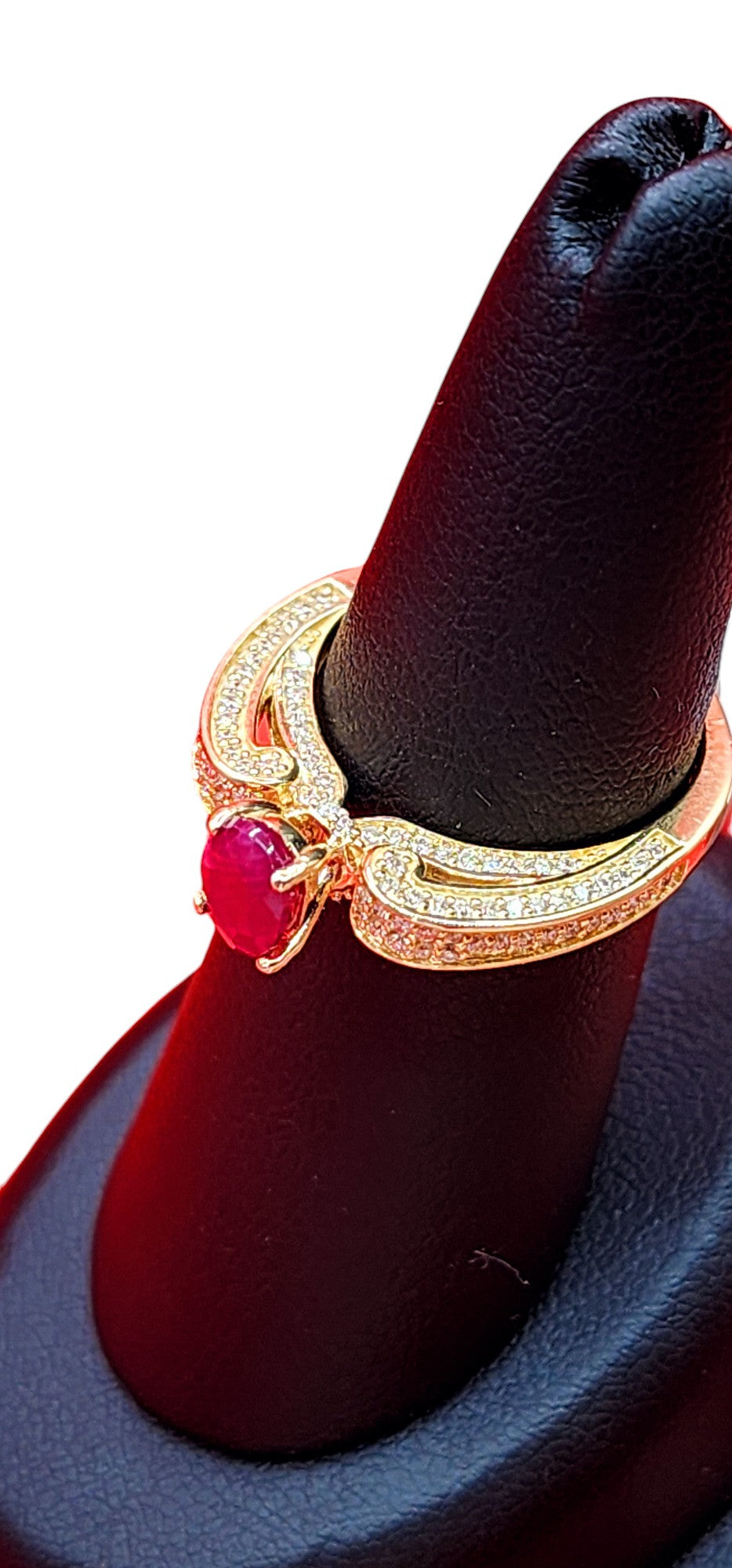 14KT Yellow Gold/ Gen Ruby & .75cttw Diamond Ring