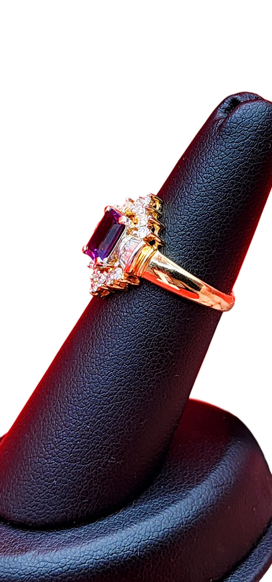14KT Yellow Gold Ring Amethyst W/.50 Diamond