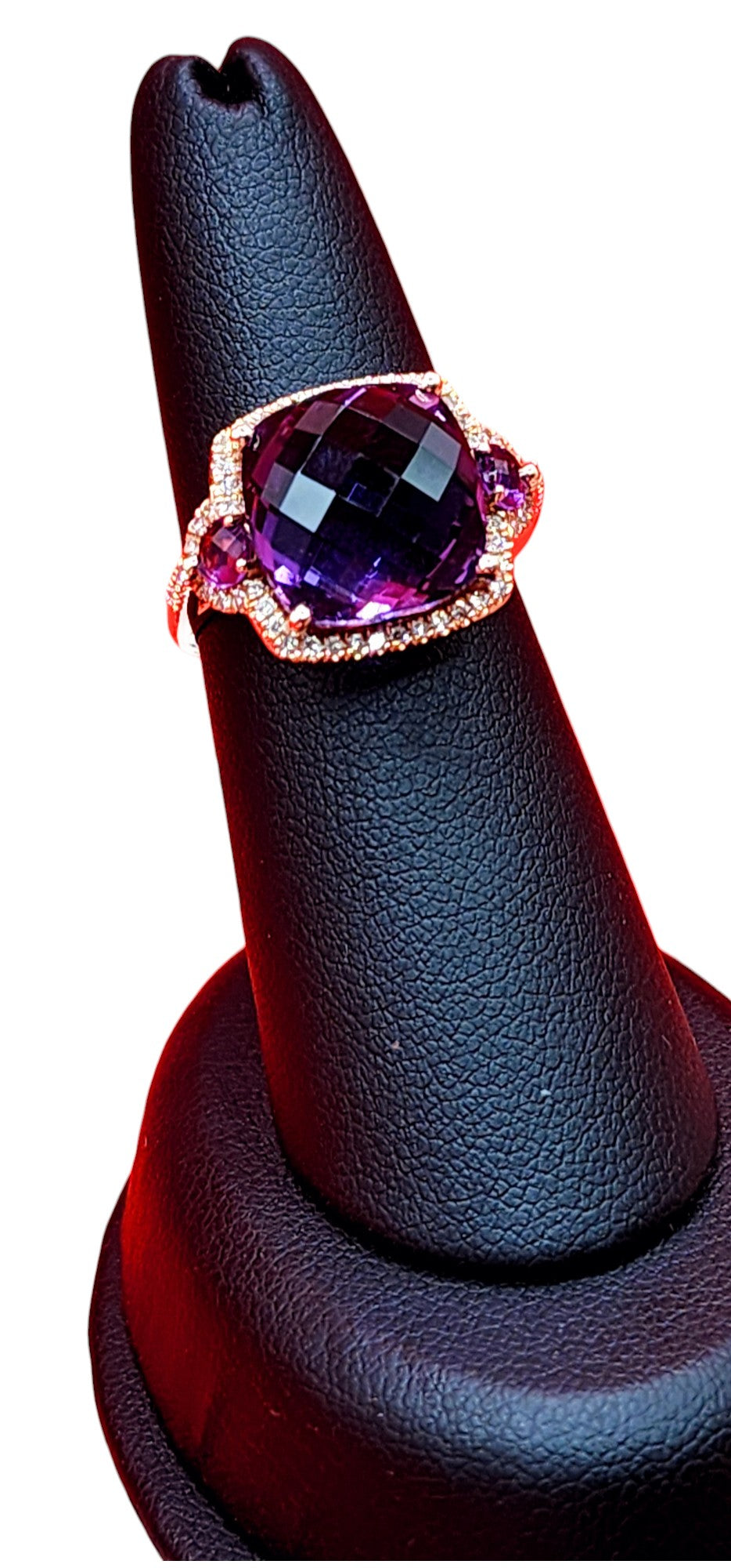 14KT Yellow Gold 7.65CTTW Amethyst& .20 Diamond Effy Ring