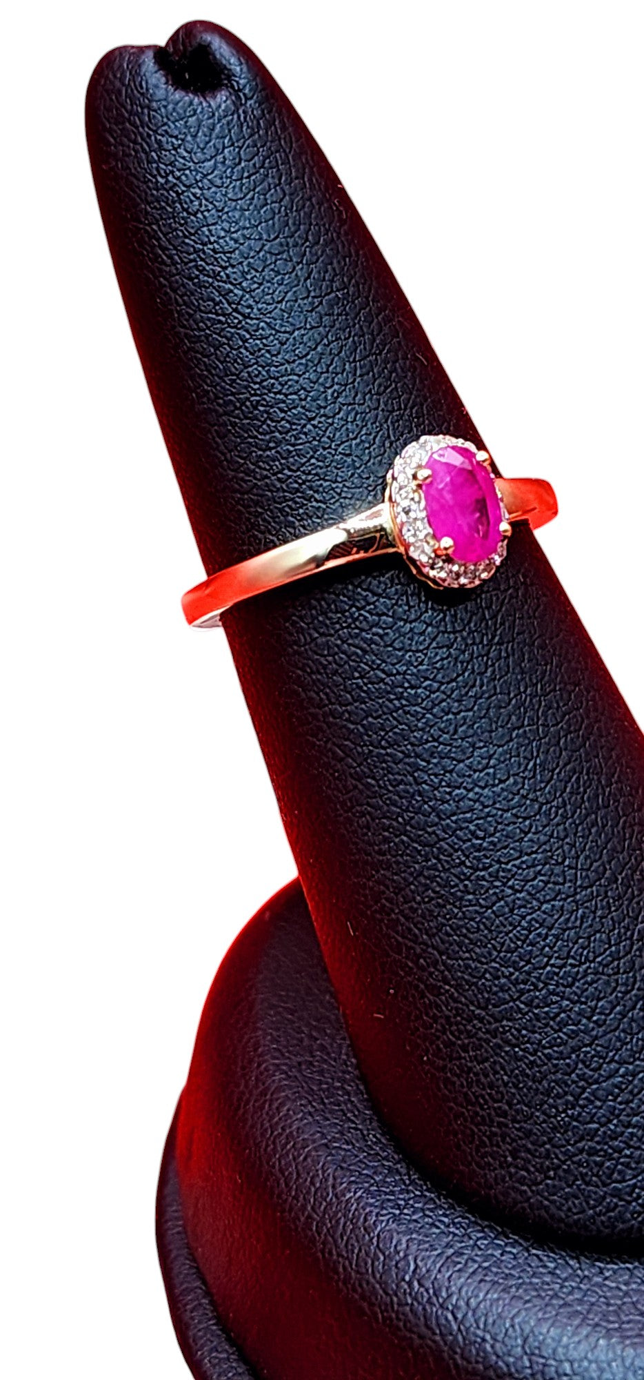 14KT Yellow Gold/ Gen Ruby & .10cttw Diamond Ring