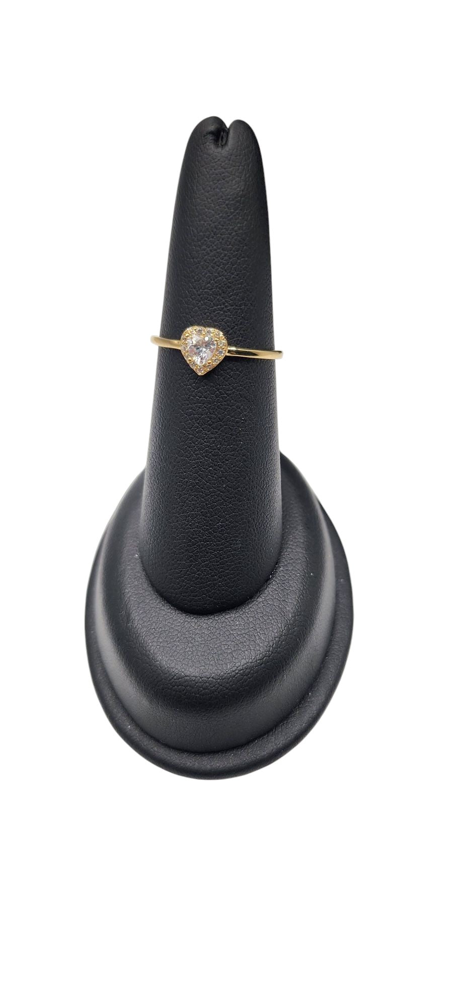 14KT Yellow Gold Fancy Stone Hart Design W/ White Cz Woman Ring
