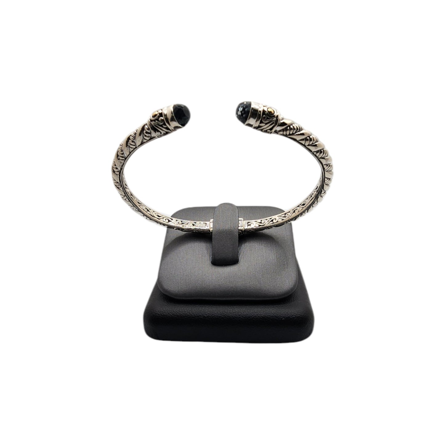 Silver Collection Plat/ W BT Thin Twist Bangle Bracelet