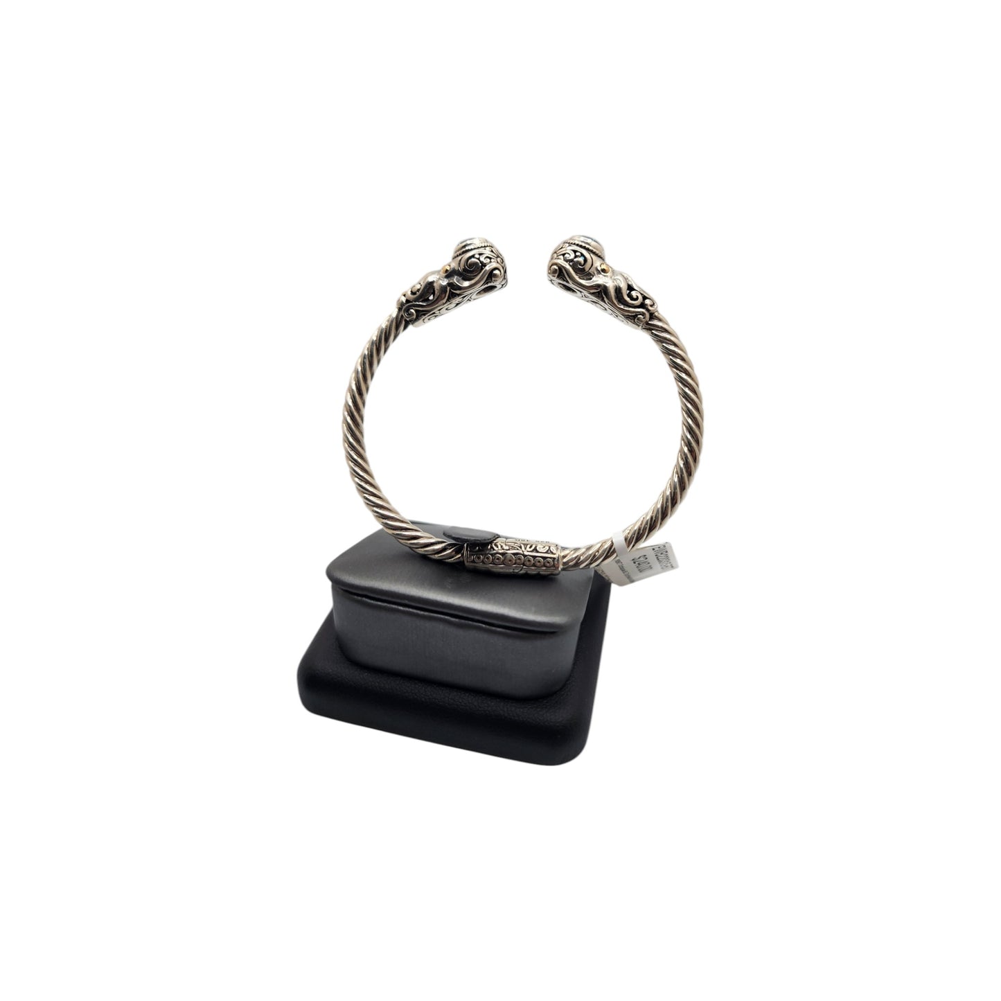 Bali Silver Collection/ 18Kt Octopus Blue Topaz Bali Bangle Bracelet