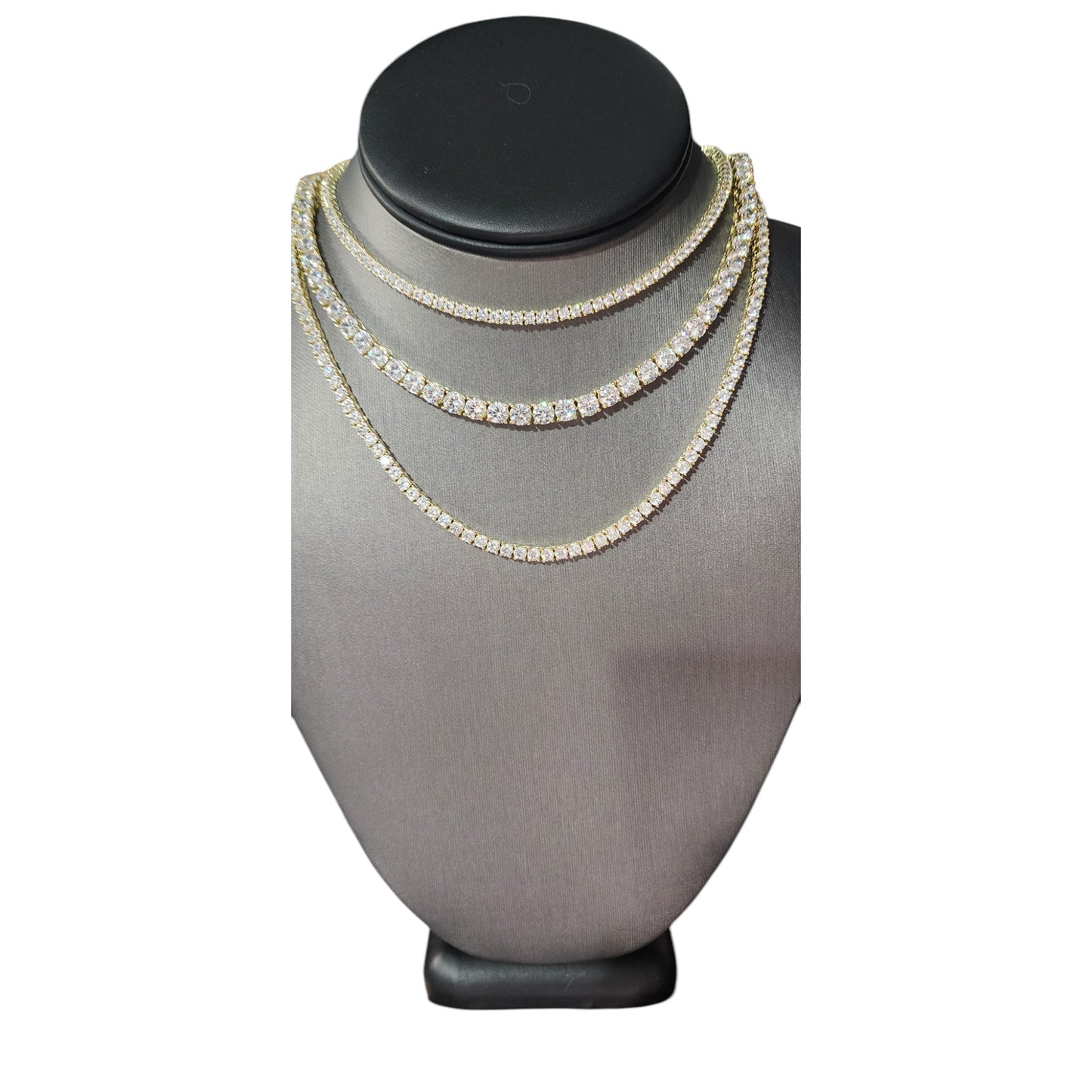 Silver Collection Simulated Diamond Tennis Yellow W/ Cz Necklace