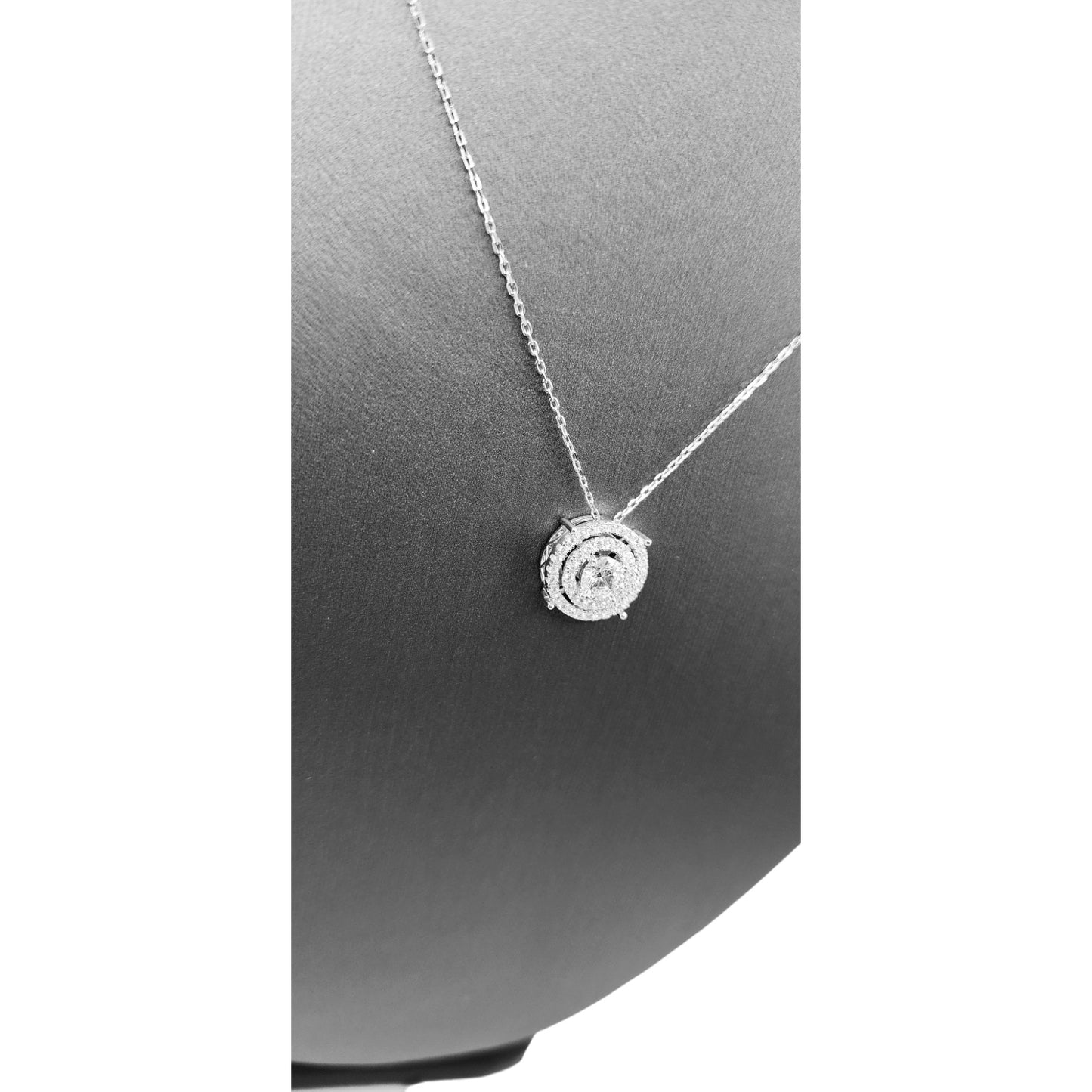 Silver Pendants Collection 5mm Micro Set Row Circle W/ White Cz