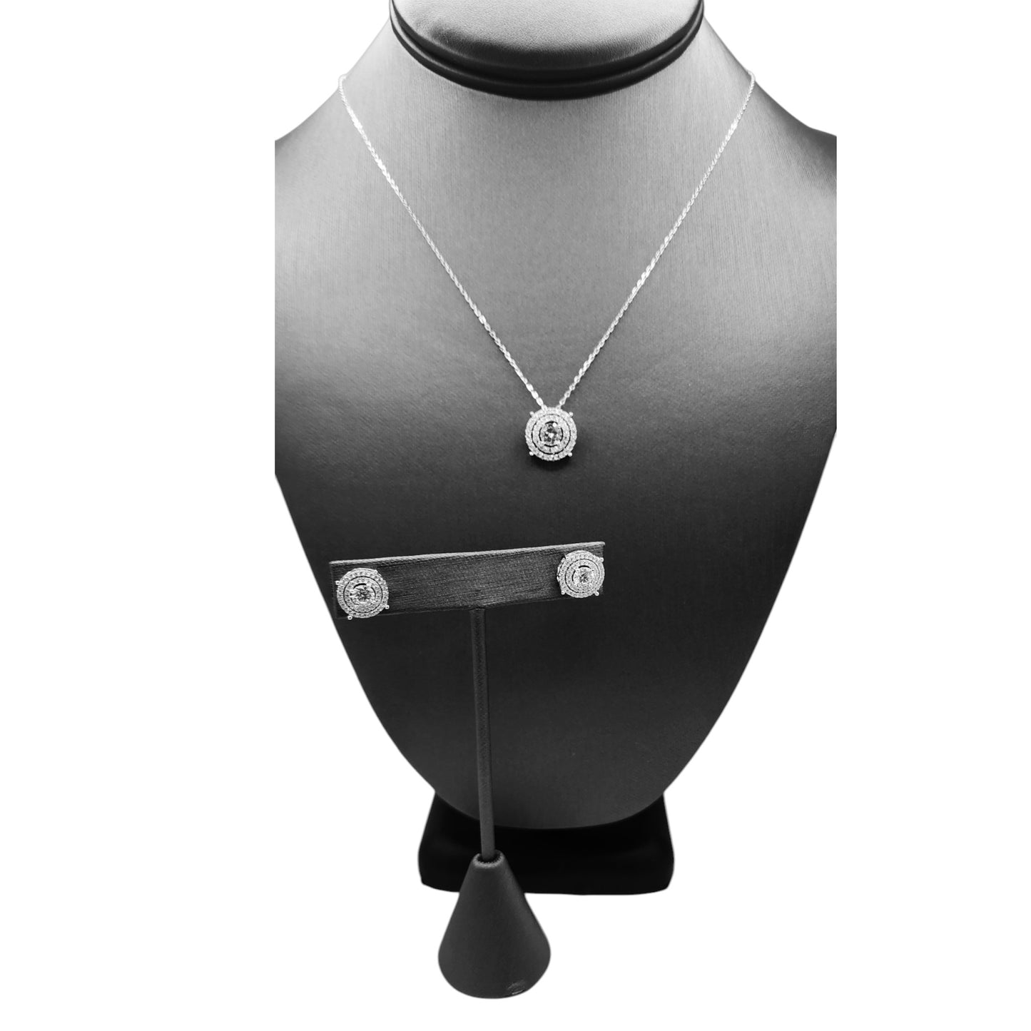 Silver Pendants Collection 5mm Micro Set Row Circle W/ White Cz