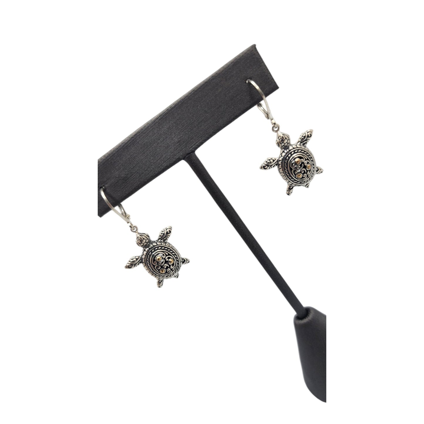 Bali Silver Collection W/ 18Kt Turtle Dangle Bali Earrings