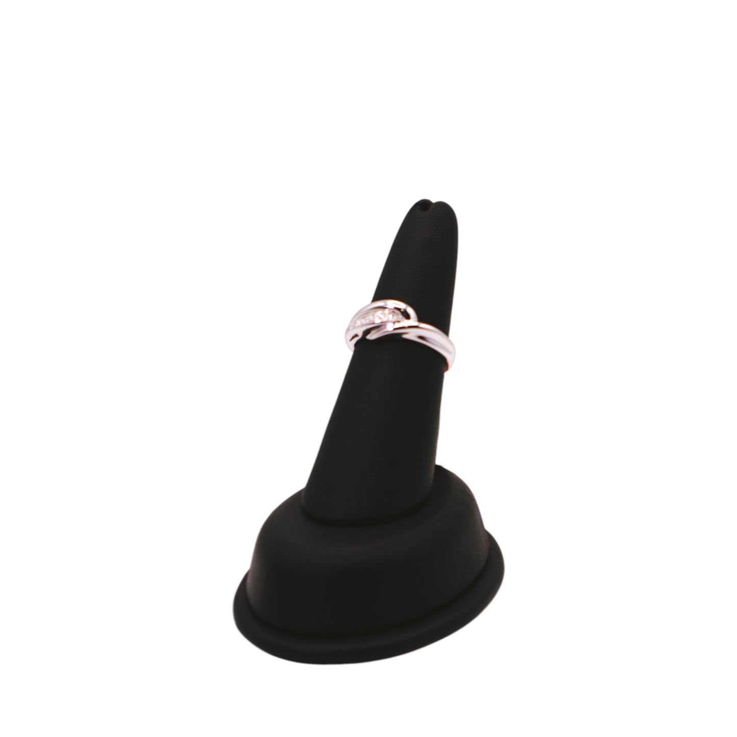 18KT White Gold W/ & .10 Diamond Wavy Ring
