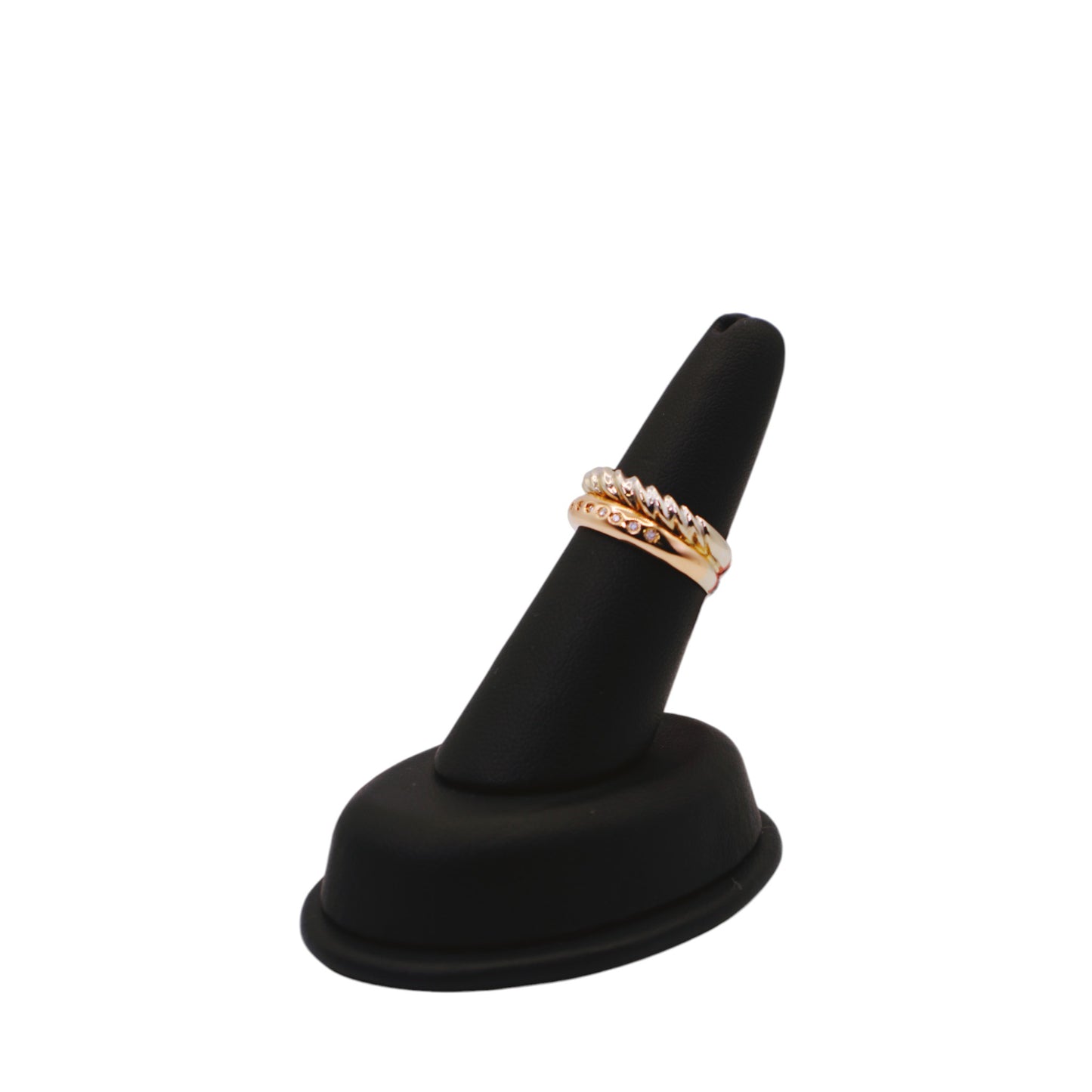 18KT Yellow & White Gold W/ .10 Diamond Twisted Ring.