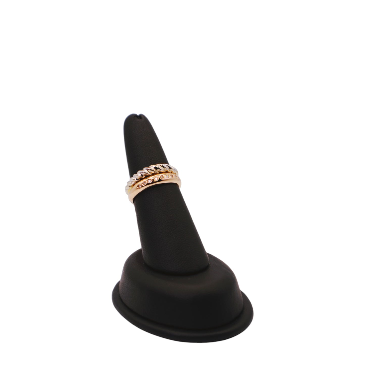18KT Yellow & White Gold W/ .10 Diamond Twisted Ring.