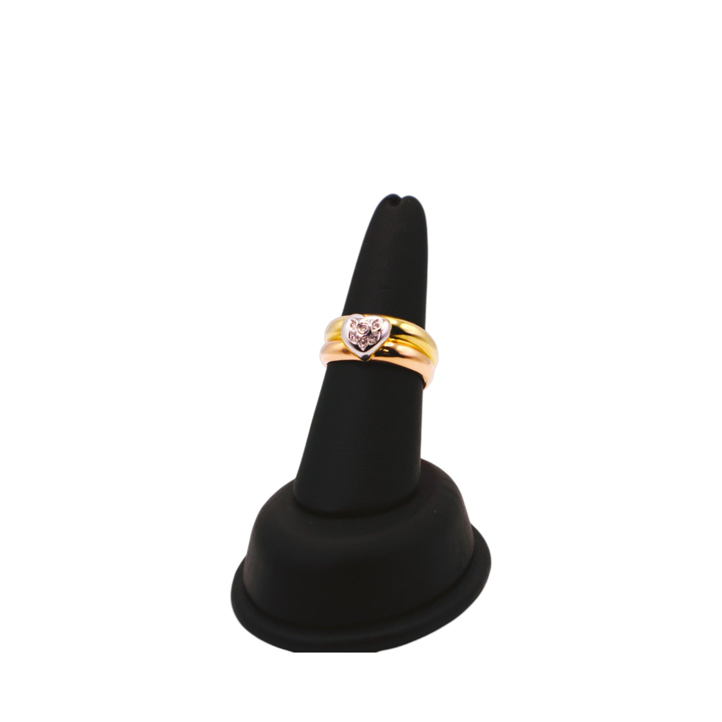 18KT Yellow & White Gold W/ .06 Diamond Hart Ring.