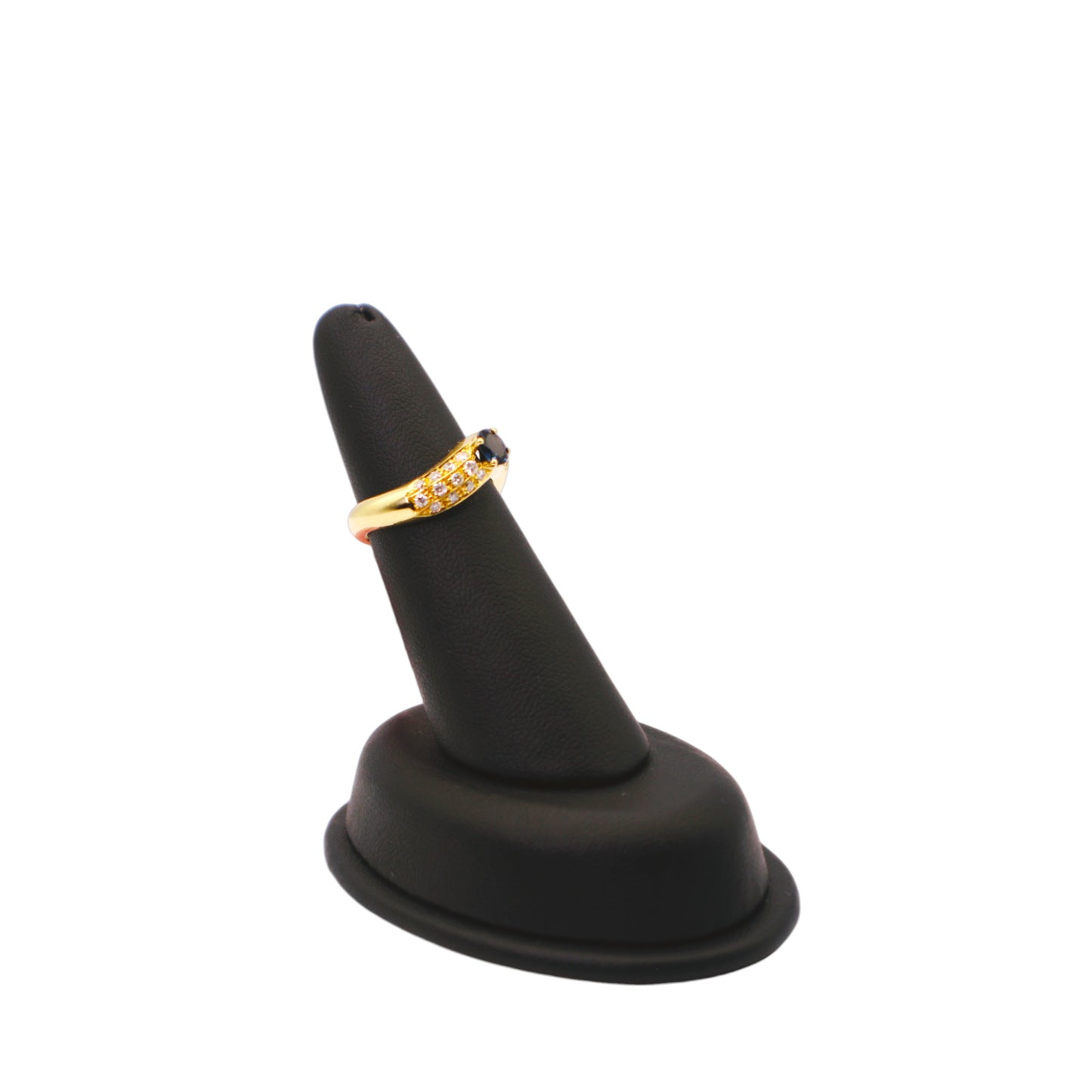 18KT Yellow Gold W/ .50 Sapphire & 0.45 Diamond Swirl Ring