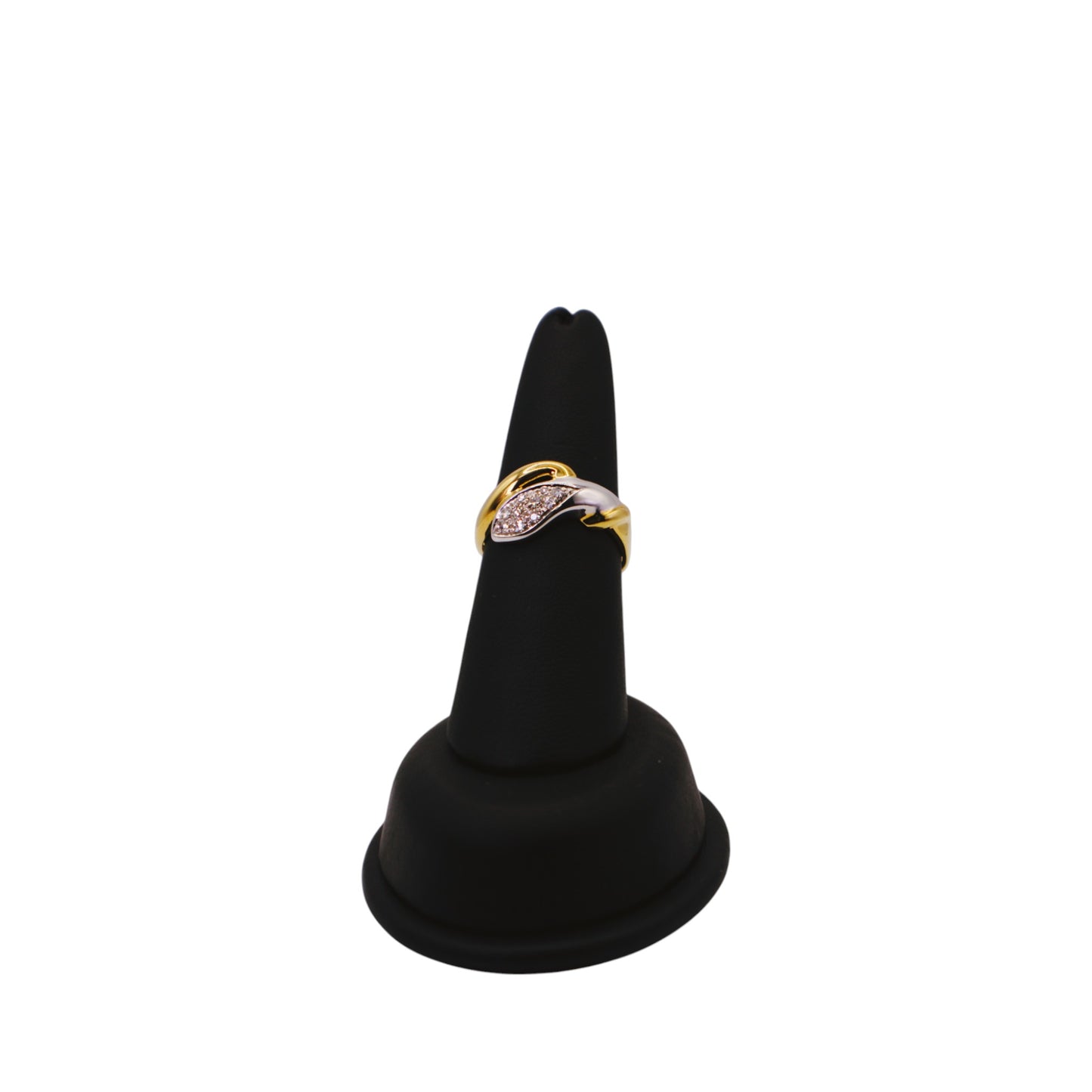 18KT White & Yellow Gold W/ White Diamond 0.16cttw Ring