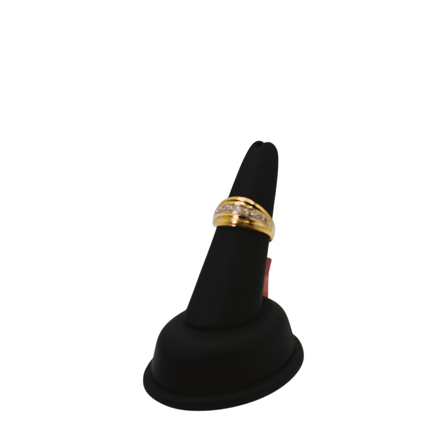 18KT Yellow Gold Multi-lines 0.25cttw W/ White Diamond Ring