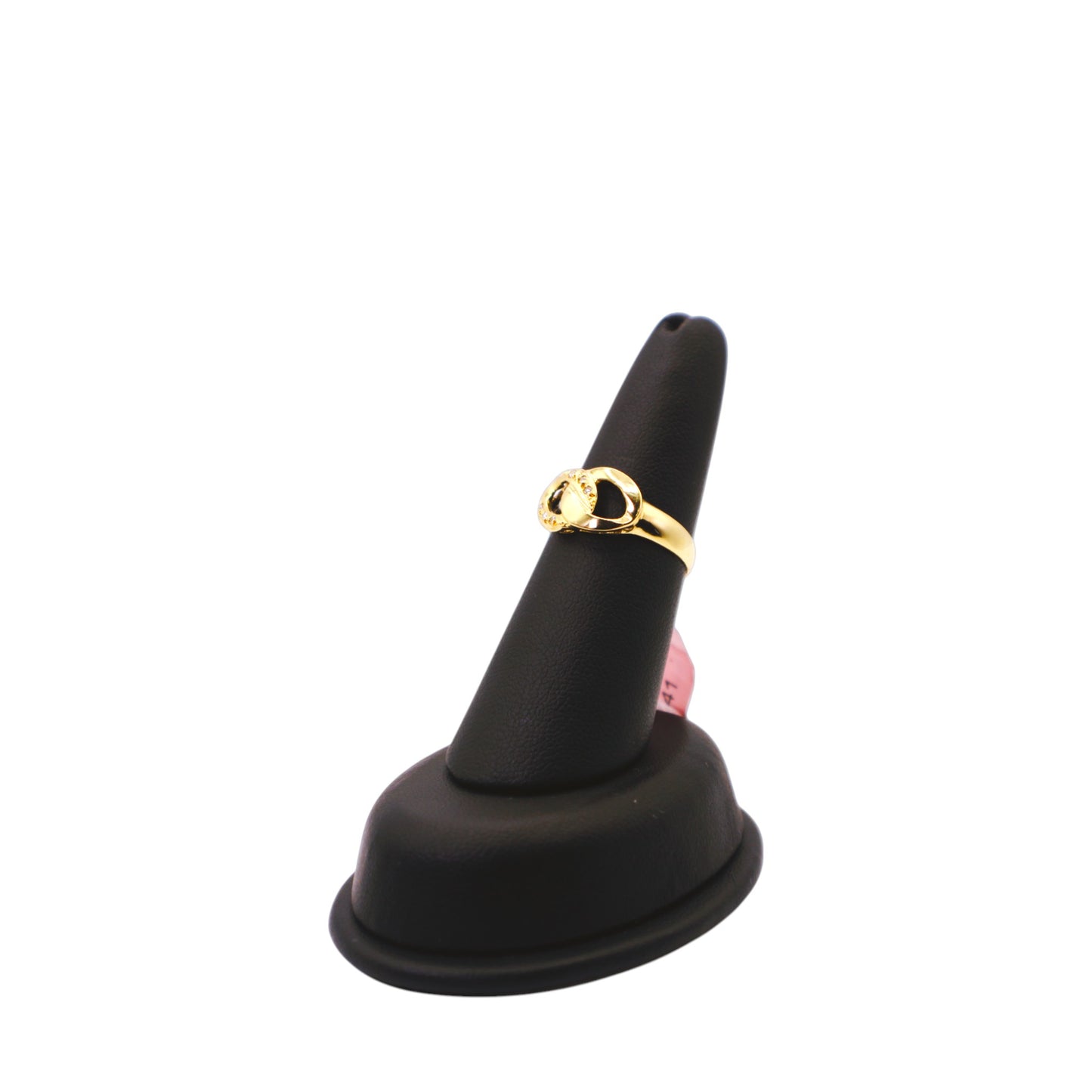 18KT Yellow Gold Doble Circle W/ & .06 Diamond Ring