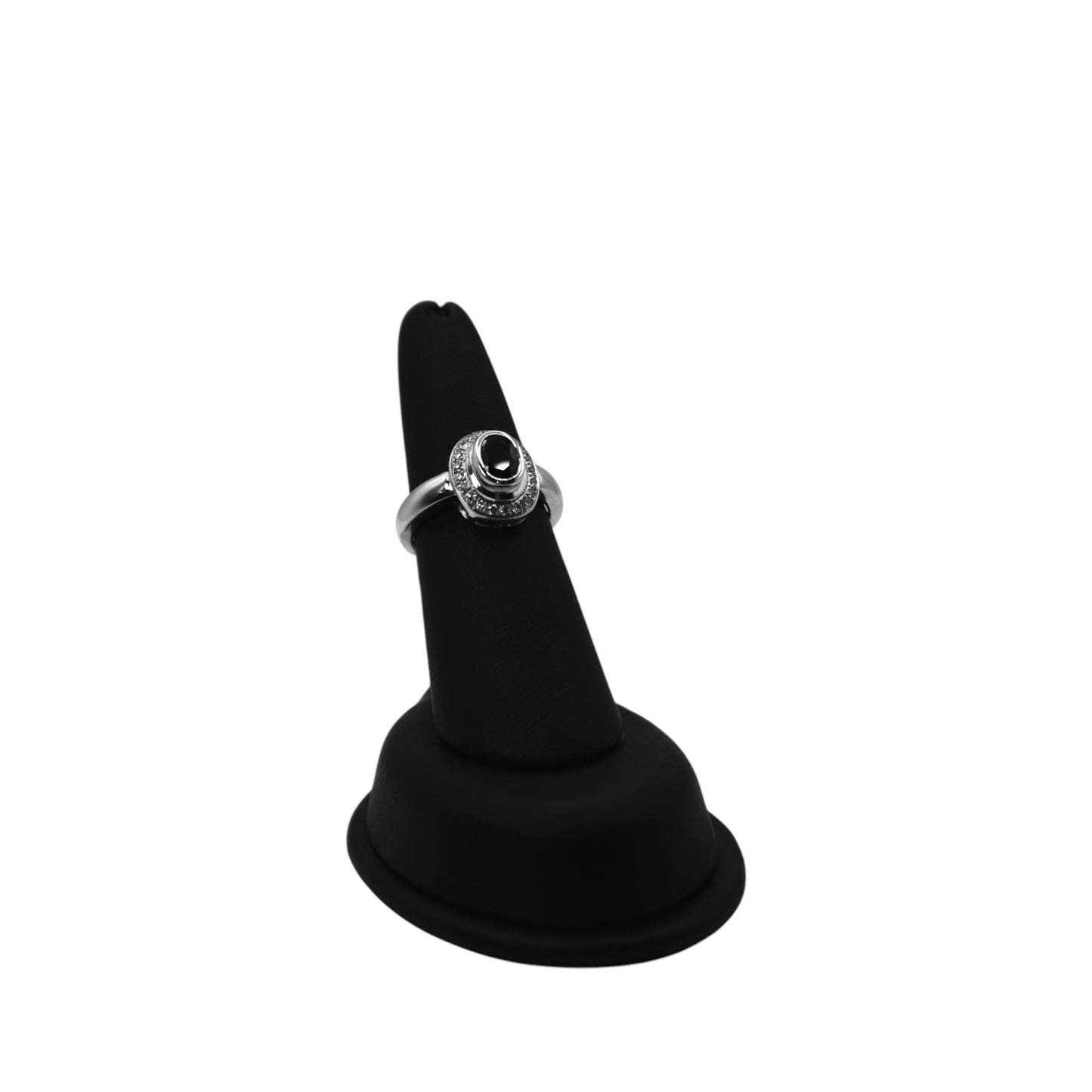 18KT White Gold 0.75cttw Oval Sapphire & White .25cttw Diamond Ring