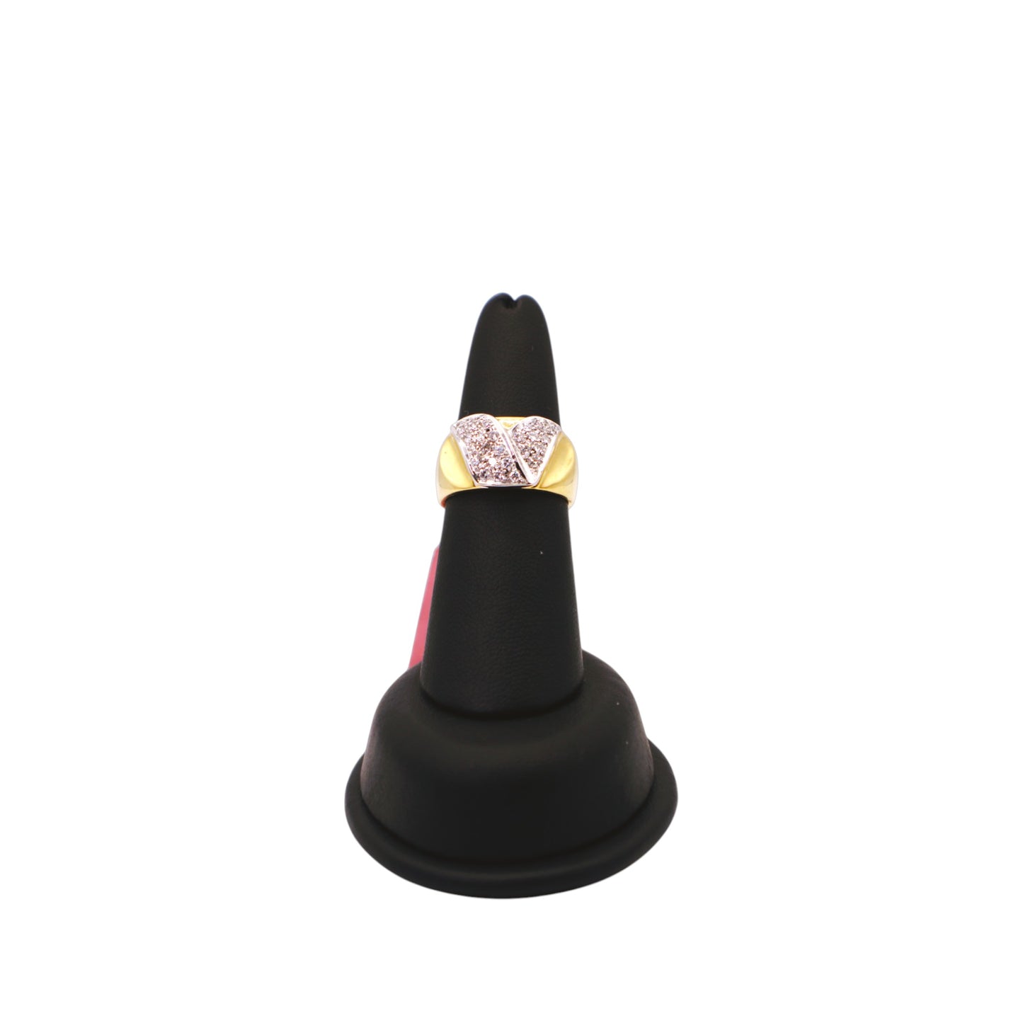 18KT Yellow Gold 0.30cttw W/ White Diamond V Ring