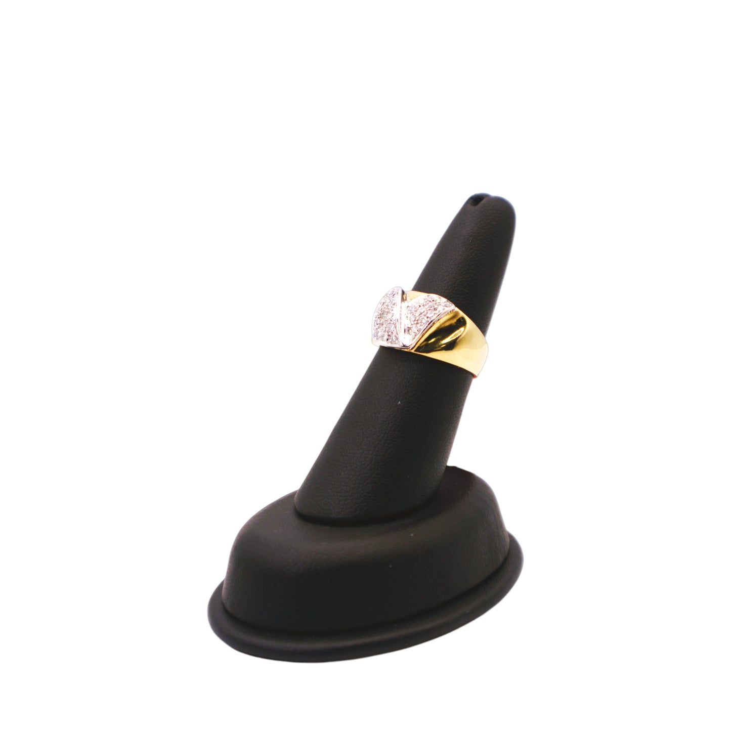 18KT Yellow Gold 0.30cttw W/ White Diamond V Ring