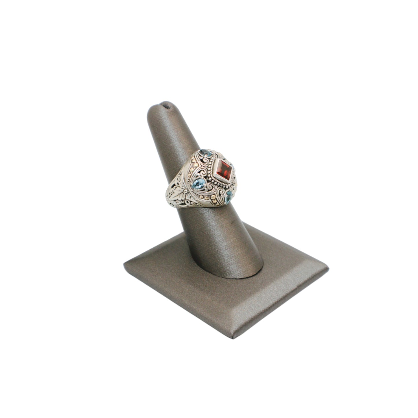 Bali Silver Collection W/18KT Gar/Cntr-BT Side Bali Ring