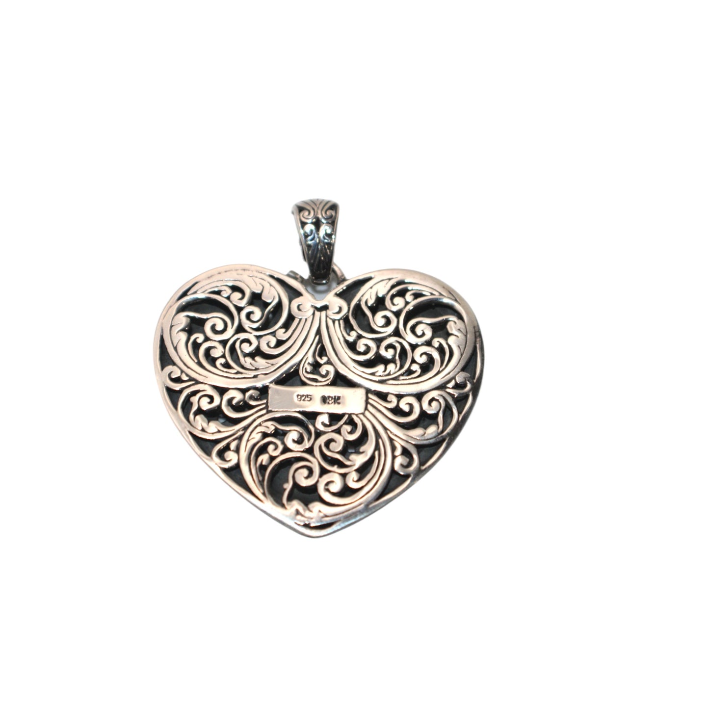Bali Silver Collection Pendants W/18KT Paisley Heart