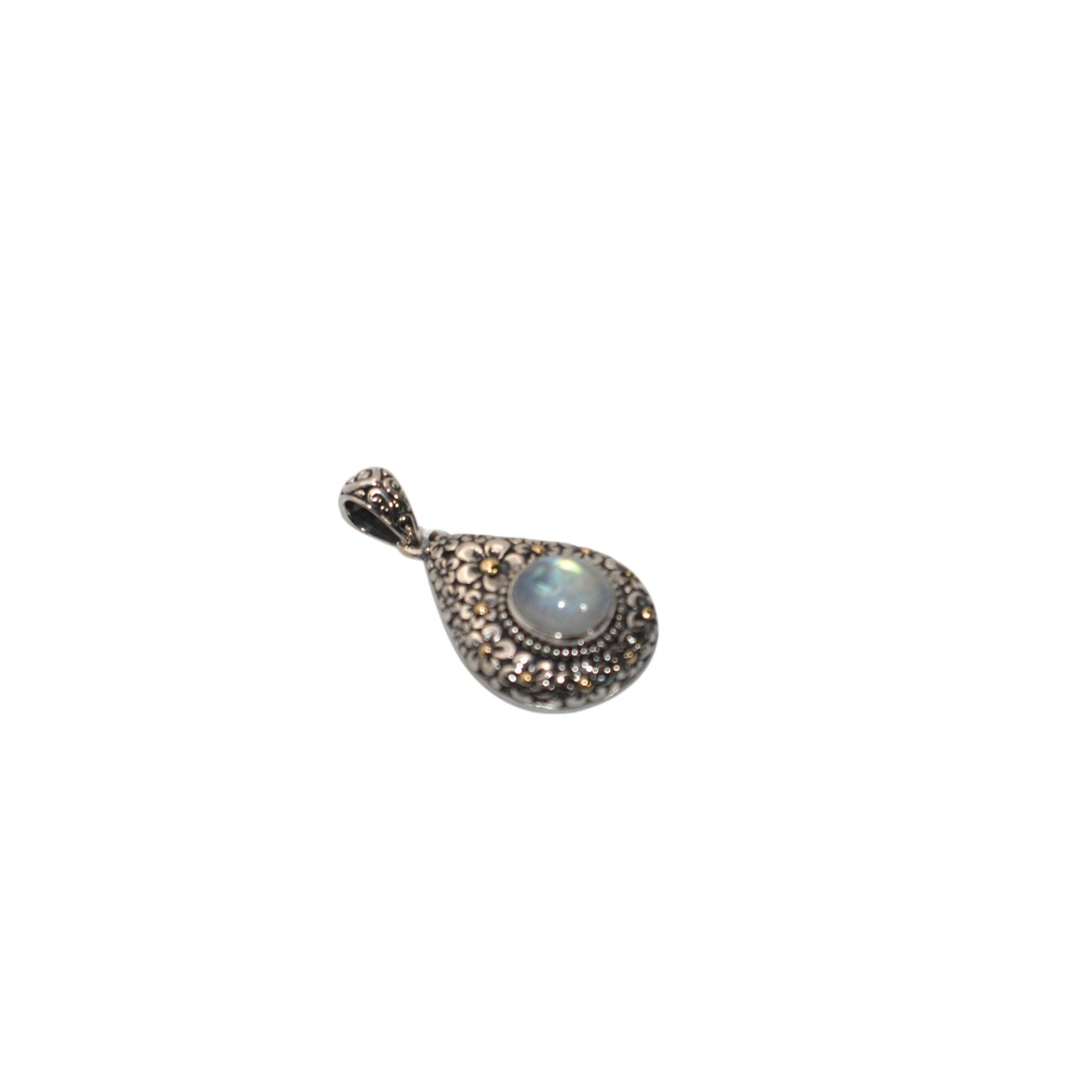 Bali Silver Collection Pendants W/18KT Labradorite Floral Bali